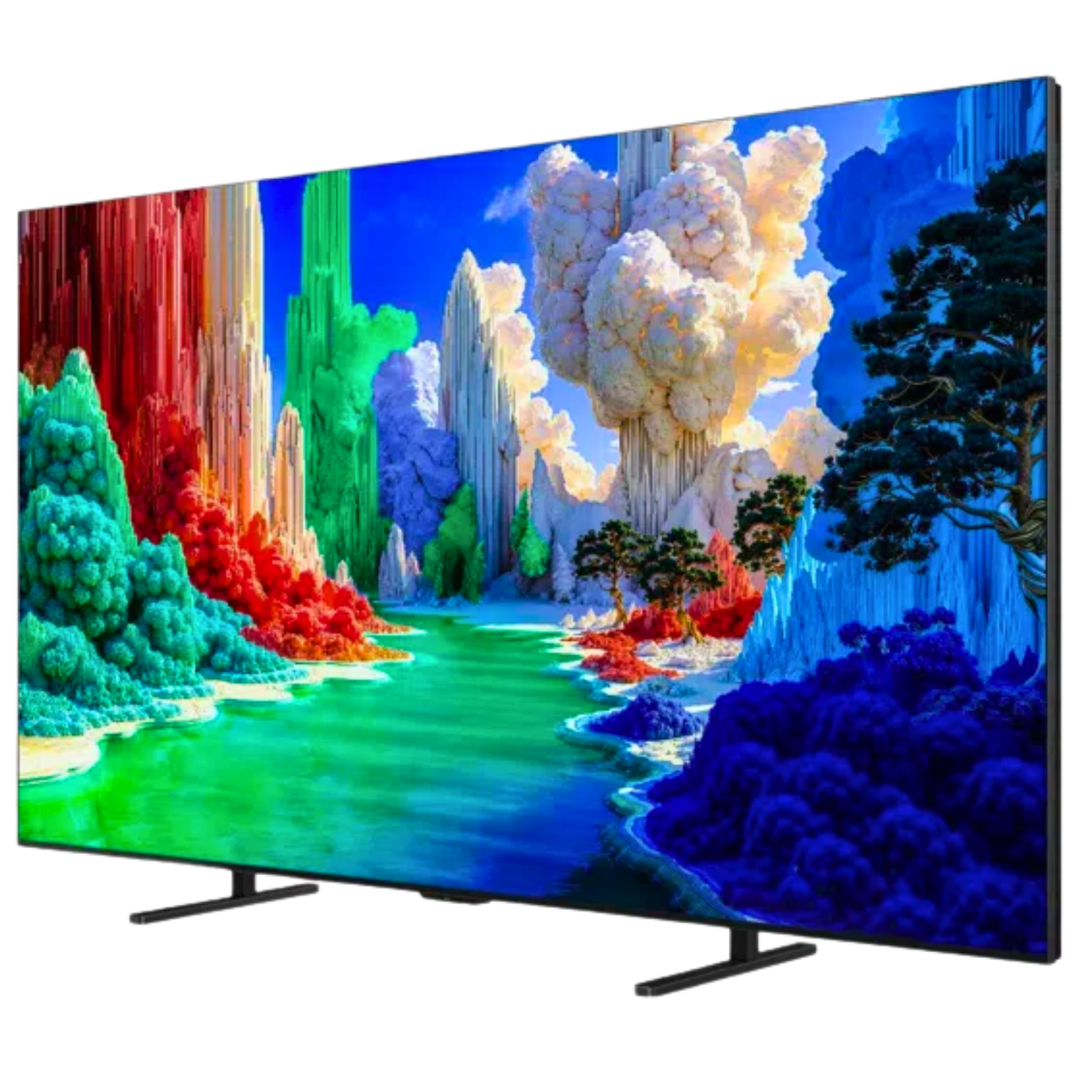 TELEVISOR TCL 85 PULGADAS PREMIUM QLED MANOS LIBRES UHD 4K GOOGLE TV 85A400 + RACK FIJO - 4