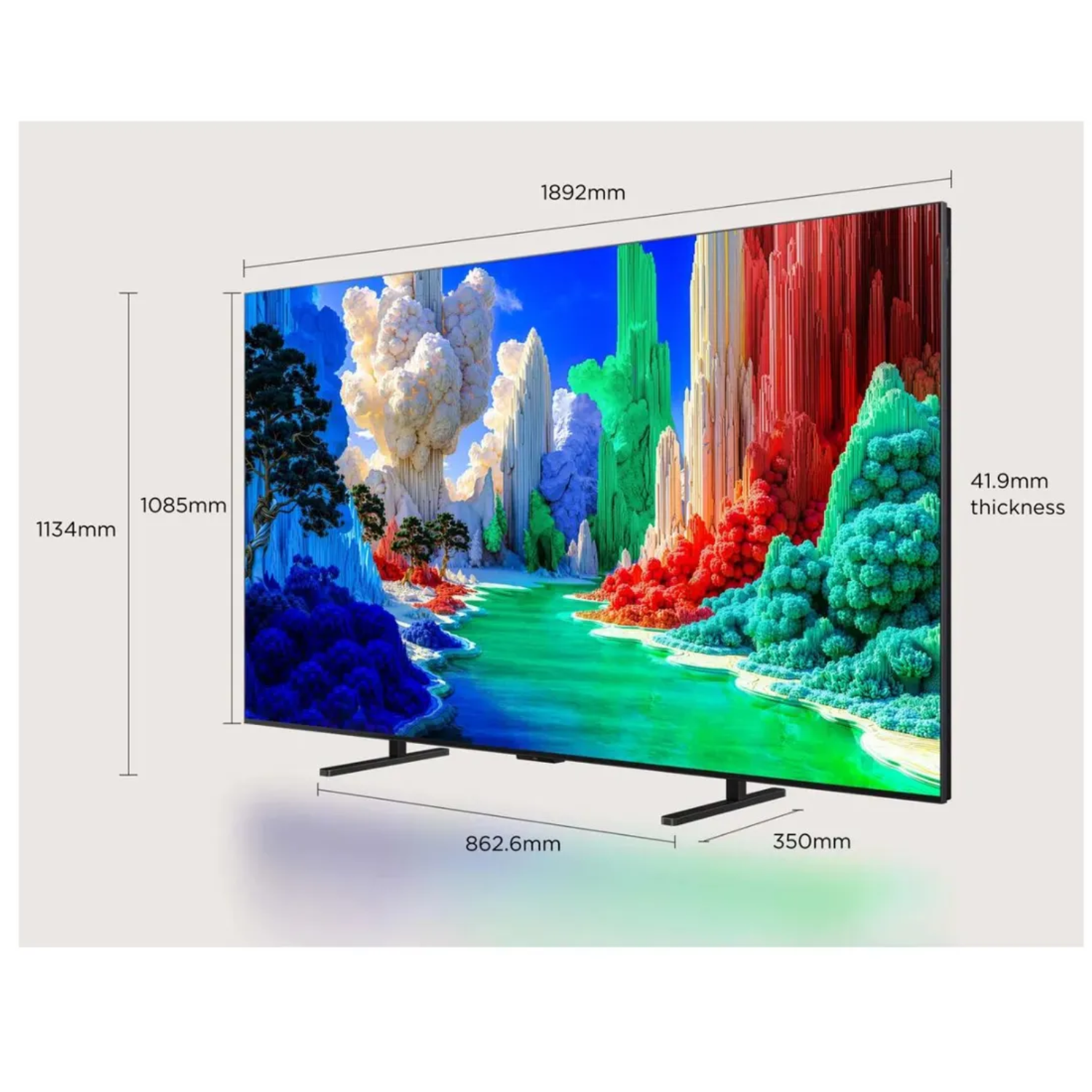 TELEVISOR TCL 85 PULGADAS PREMIUM QLED MANOS LIBRES UHD 4K GOOGLE TV 85A400 + RACK FIJO - 5