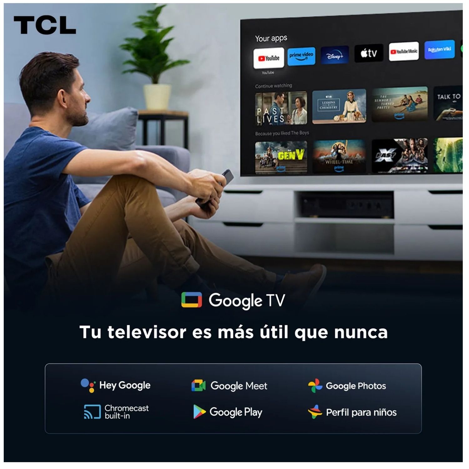 TELEVISOR TCL 32 QLED FULL HD GOOGLE TV 32S5K - 7