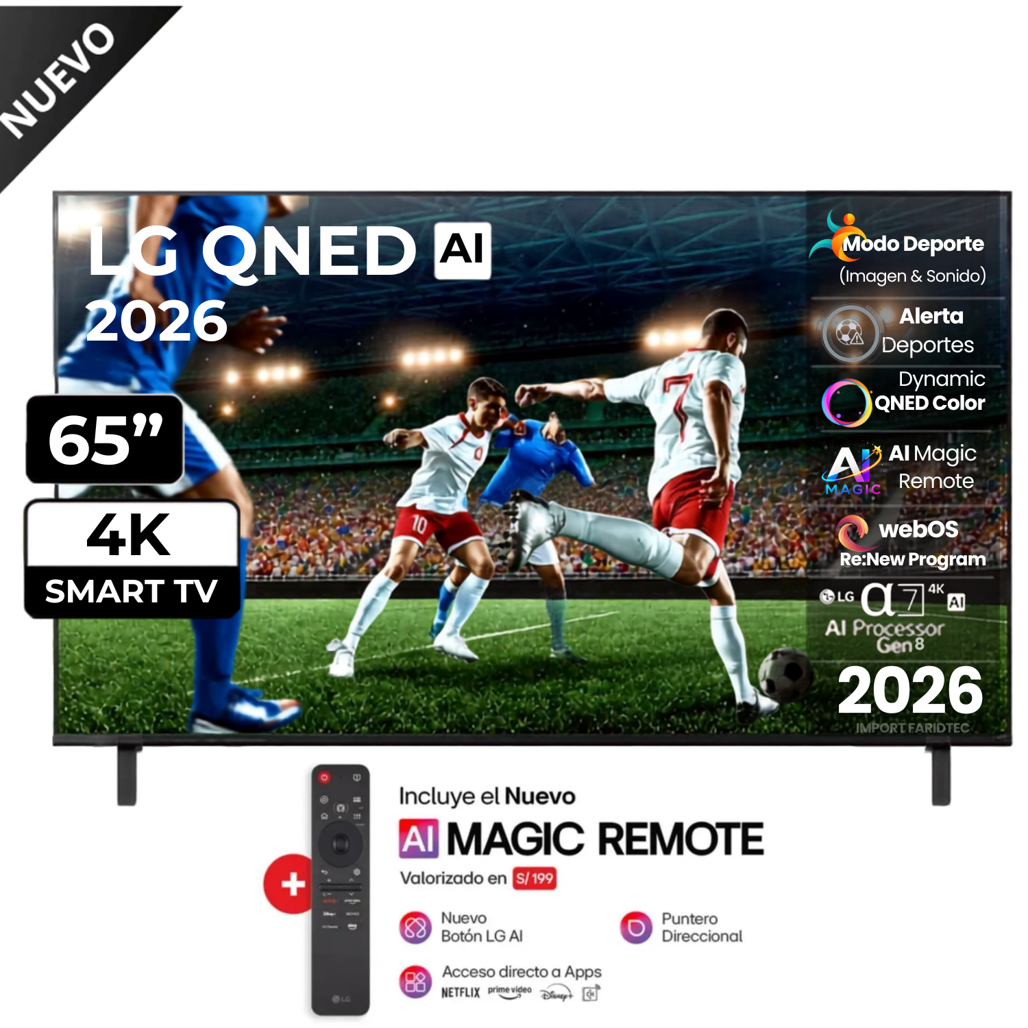 TELEVISOR LG 65 QNED UHD 4K THINQ AI SMART 65QNED73ASA (2026) - 1