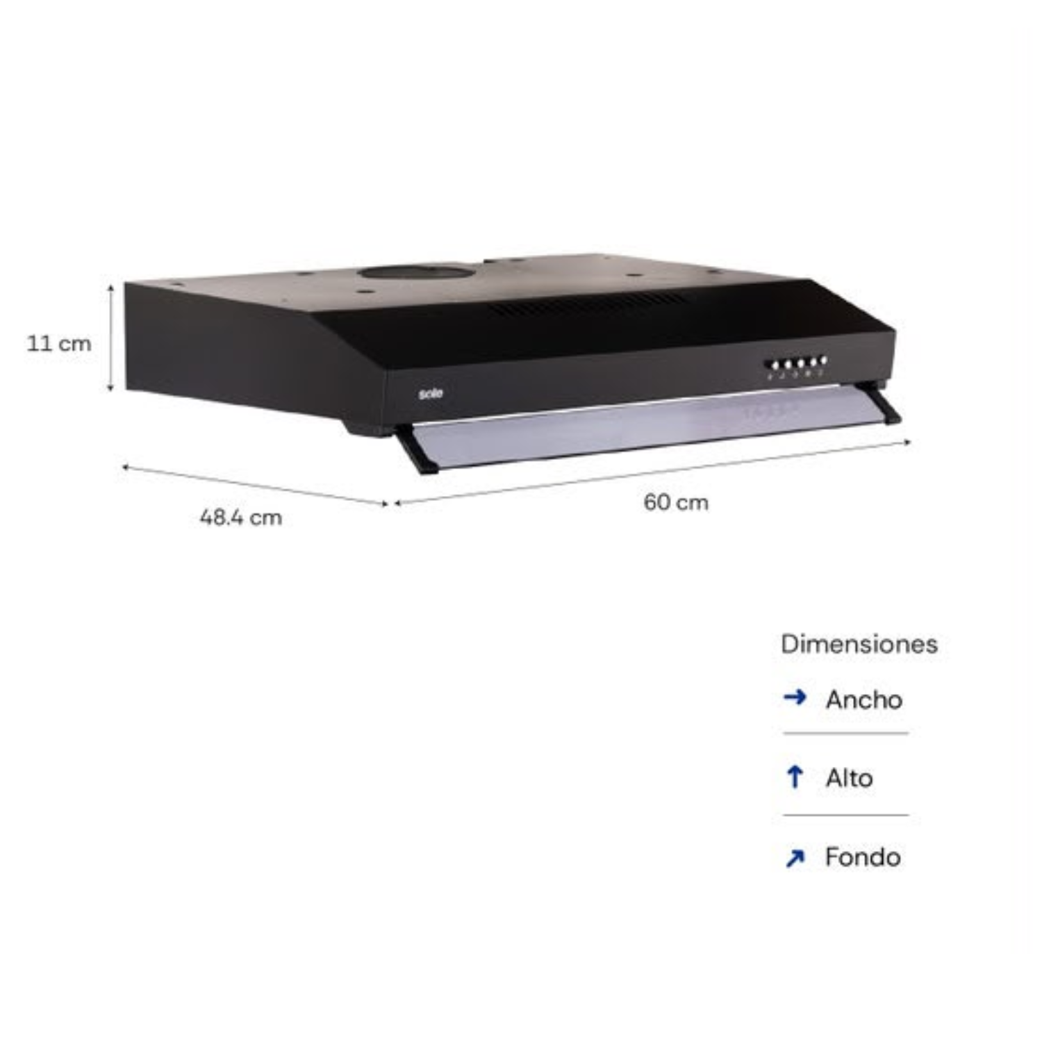 COMBO SOLE: COCINA EMPOTRABLE SOLCO049V2 4 HORNILLAS + CAMPANA EXTRACTORA 60CM NYX ACERO INOXIDABLE NEGRO - 5