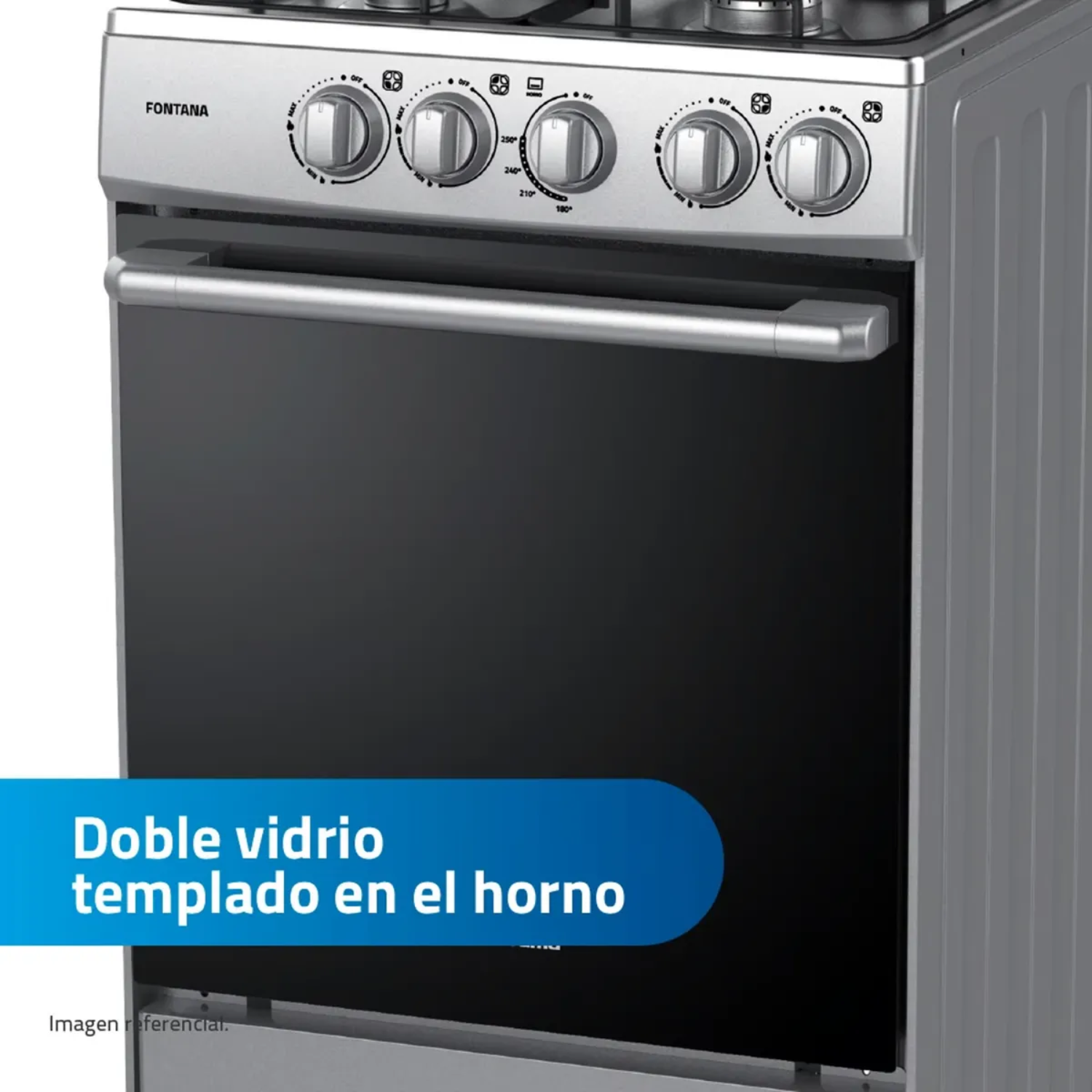 COCINA A GAS INDURAMA 4 HORNILLAS FONTANA - GRIS - 7