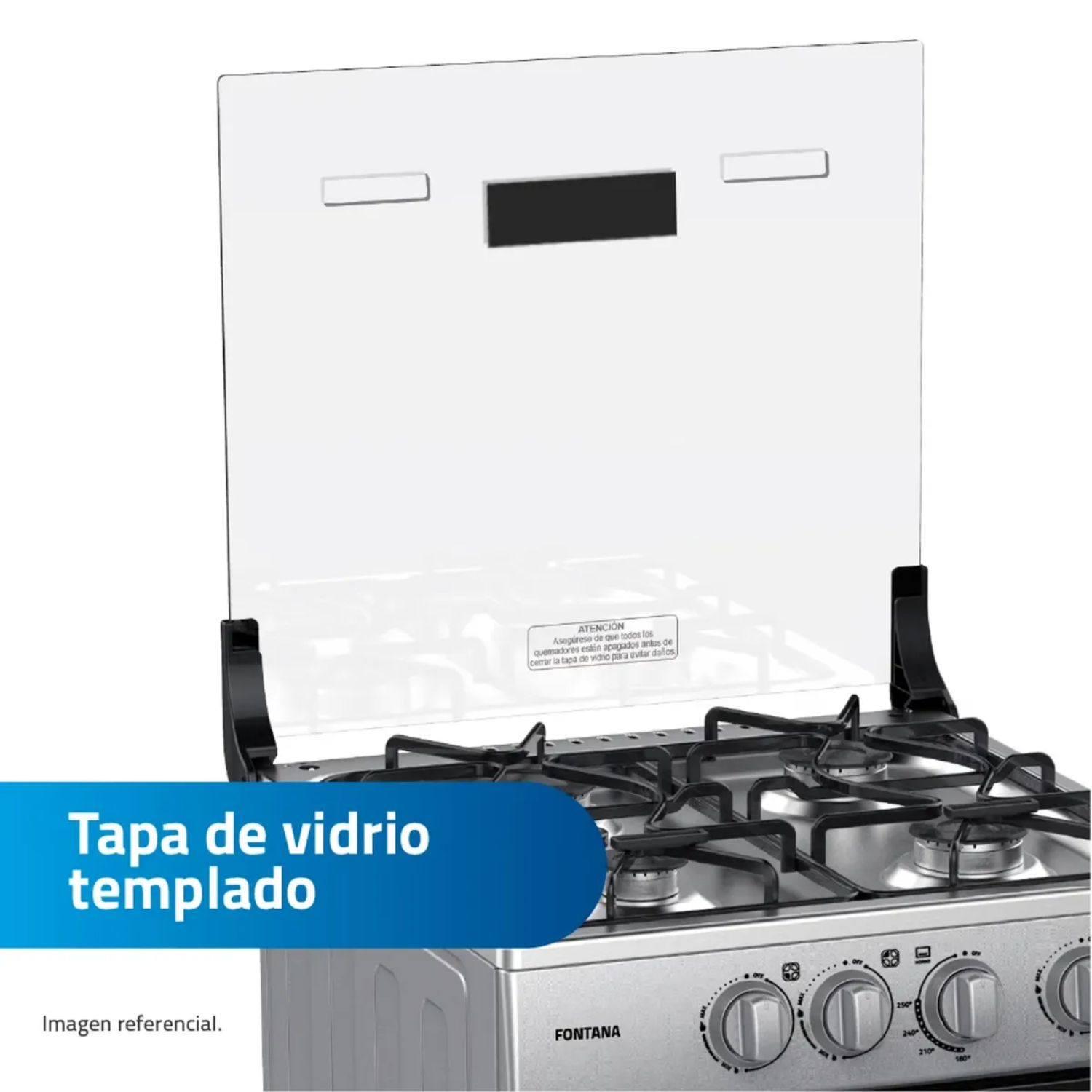 COCINA A GAS INDURAMA 4 HORNILLAS FONTANA - GRIS - 9