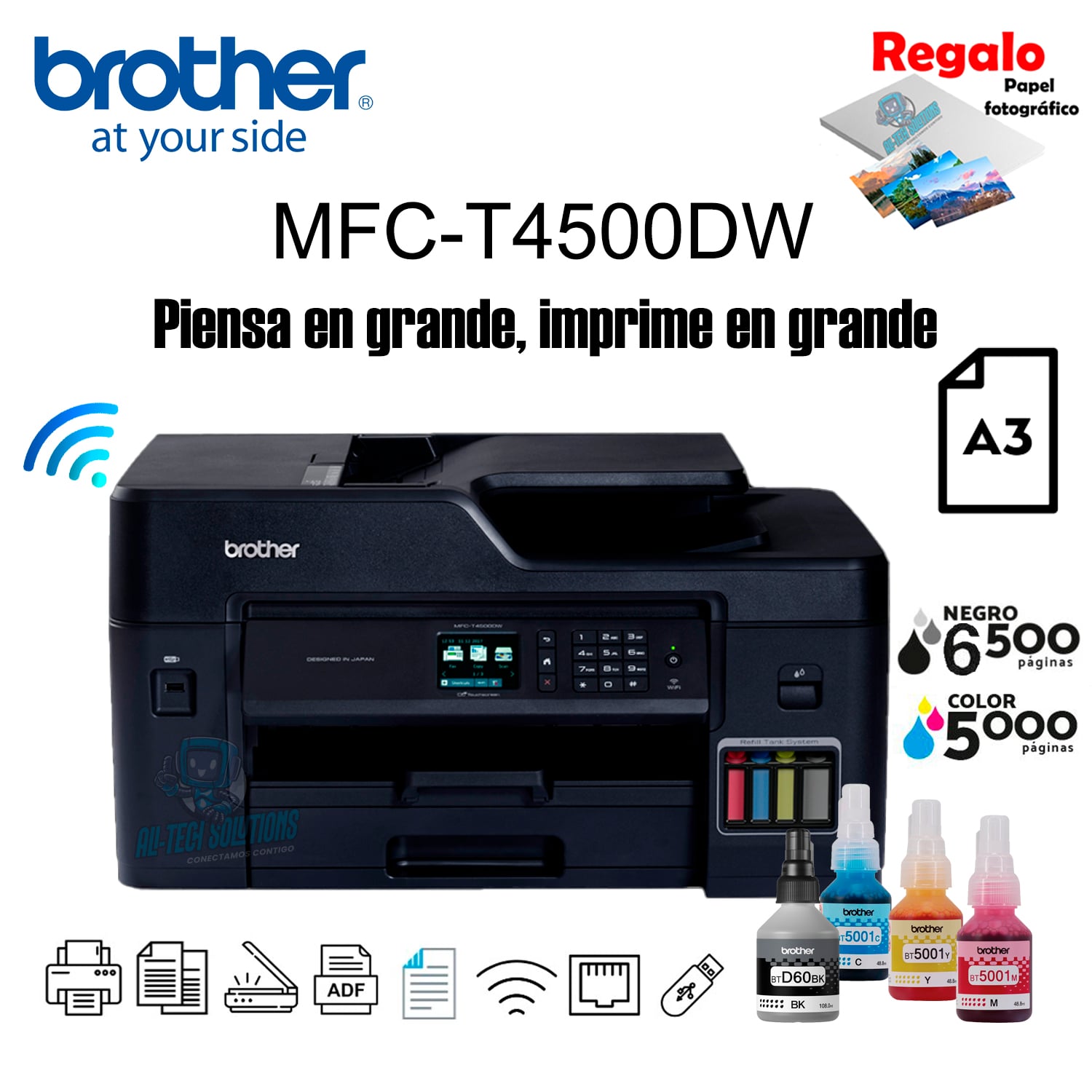 IMPRESORA BROTHER MULTIFUNCIONAL MFC-T4500DW - 1