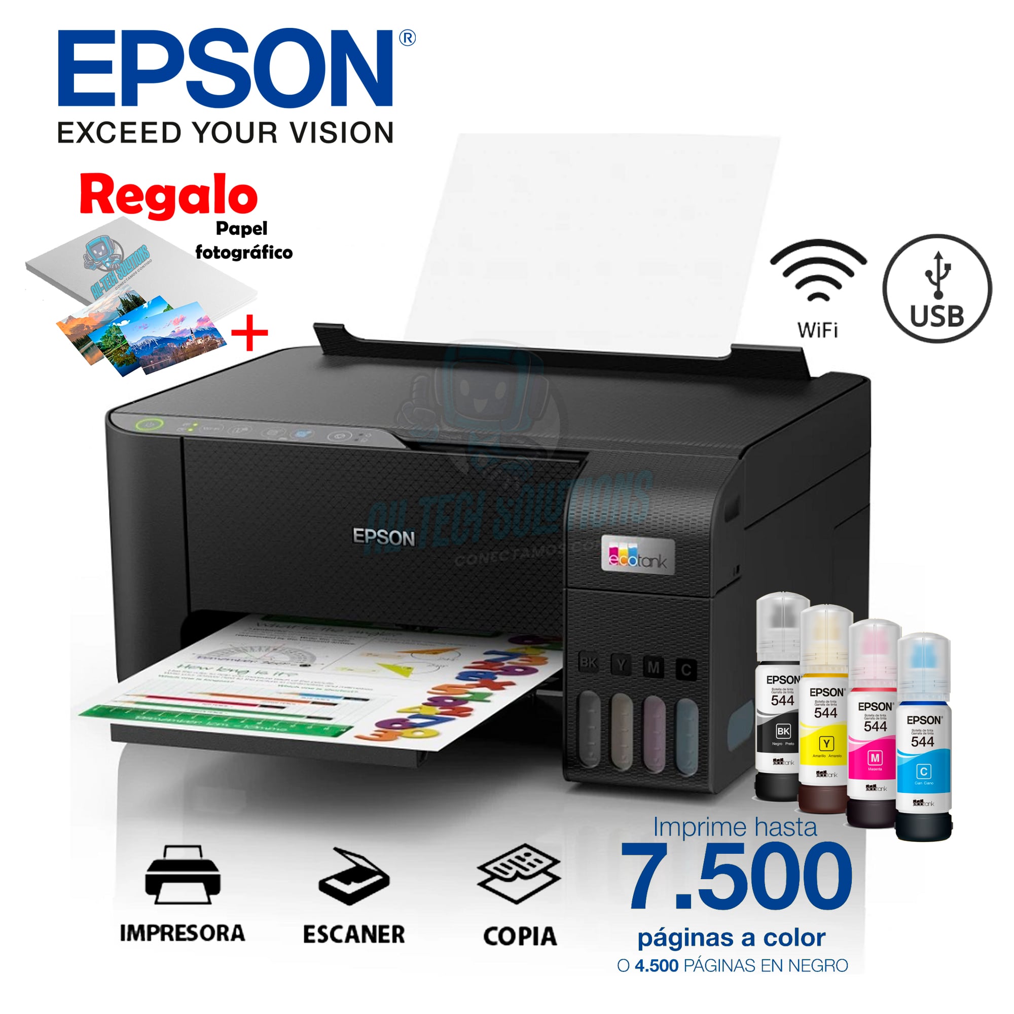 IMPRESORA EPSON MULTIFUNCIONAL ECOTANK L3250 WIFI - 1