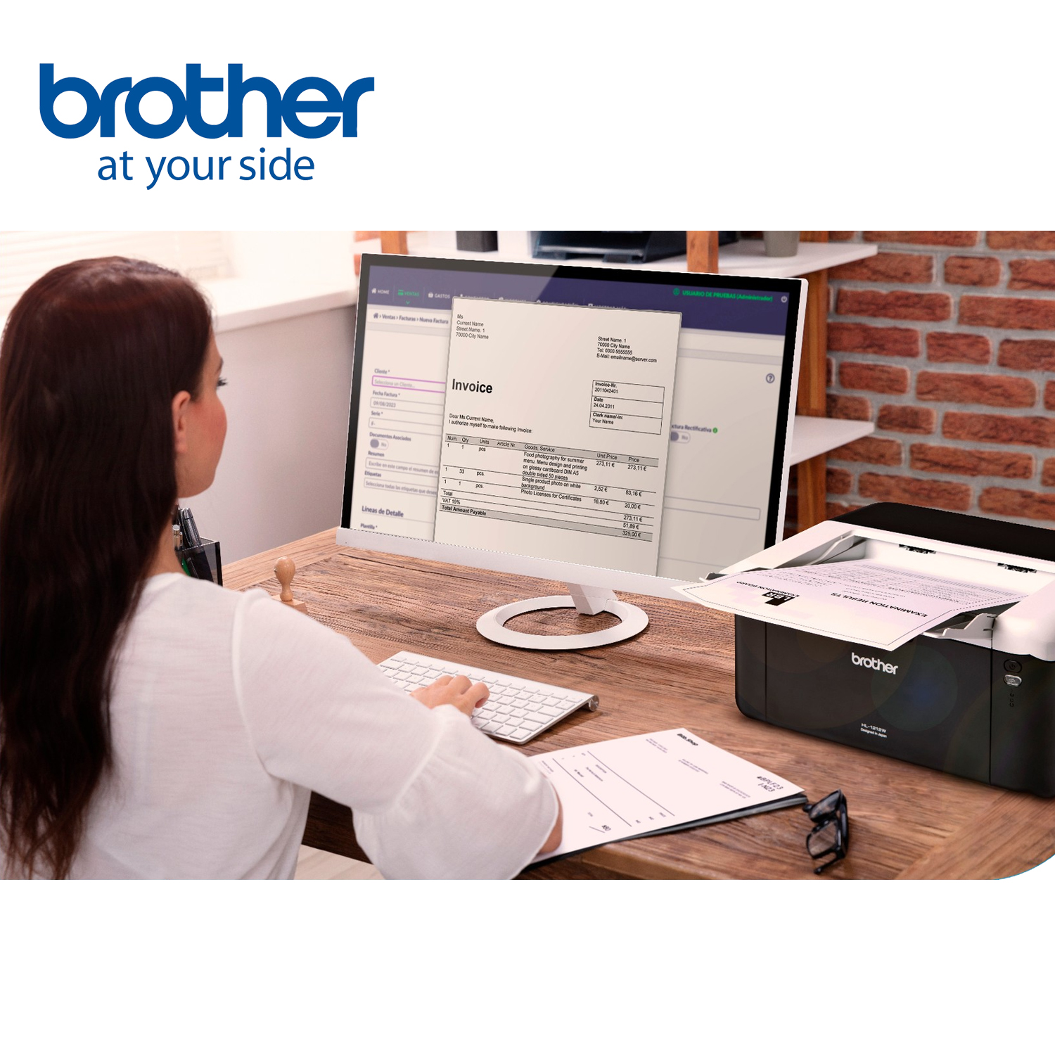 IMPRESORA LÁSER BROTHER HL-1212W - MONOCROMÁTICA- WIFI - 4