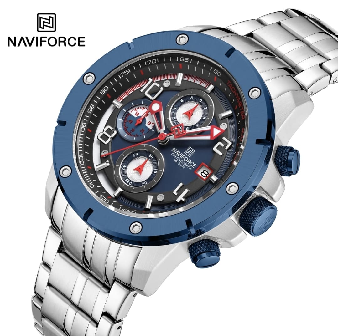 RELOJ NAVIFORCE NF8056 PLATEADO CORREA ACERO PARA CABALLERO - 1