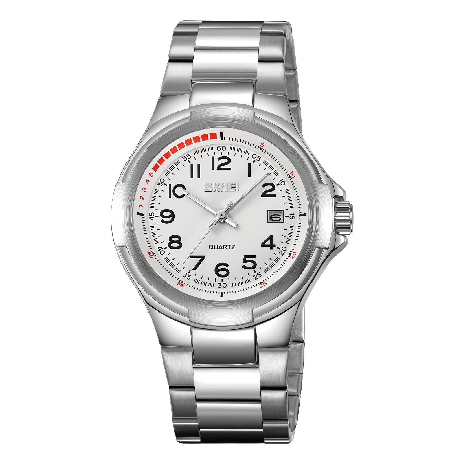 RELOJ SKMEI 9320 CORREA ACERO NÚMEROS ANALOGO PARA CABALLERO - 2
