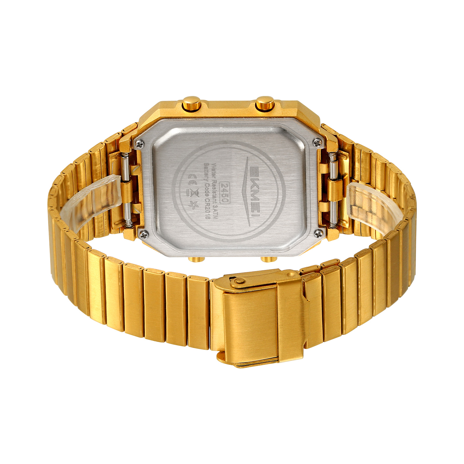 RELOJ SKMEI 2450 PLATEADO Y DORADO UNISEX DIGITAL - 5
