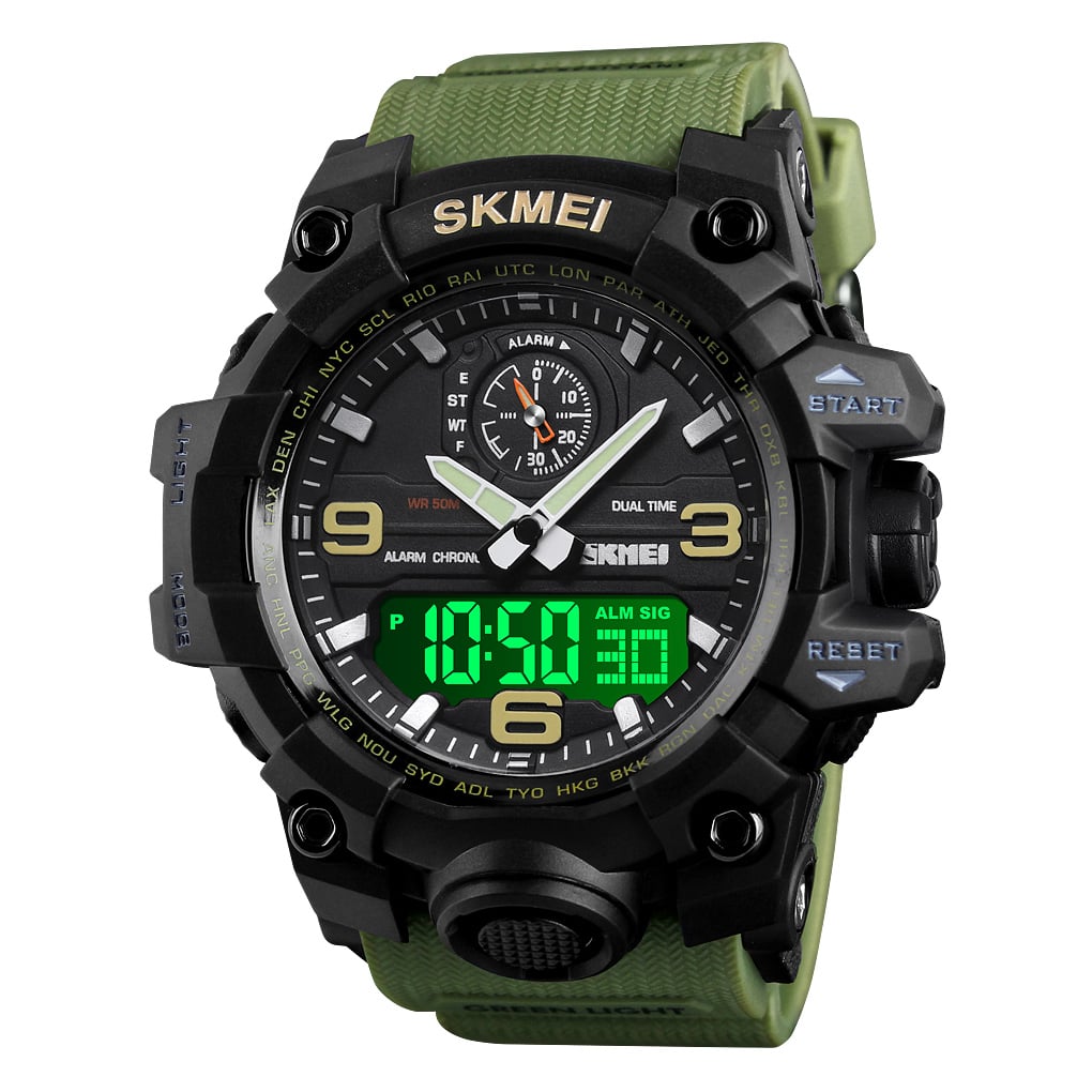 RELOJ SKMEI 1586 VERDE CORREA SILICONA - 1