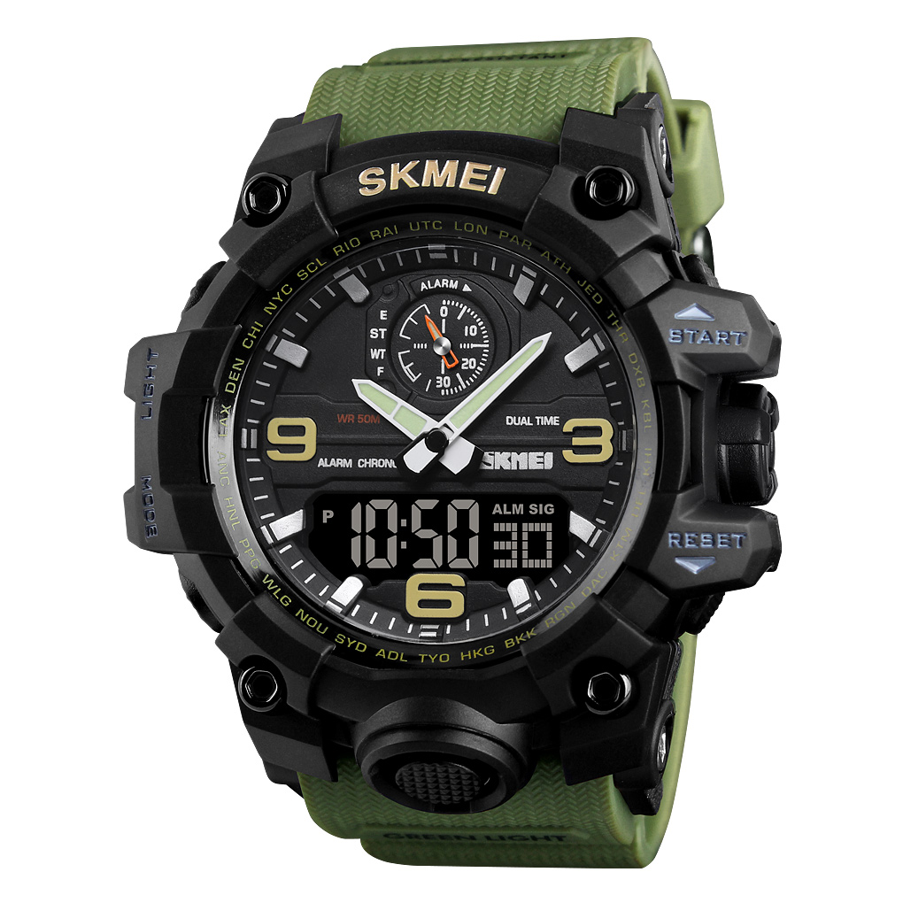 RELOJ SKMEI 1586 VERDE CORREA SILICONA - 2