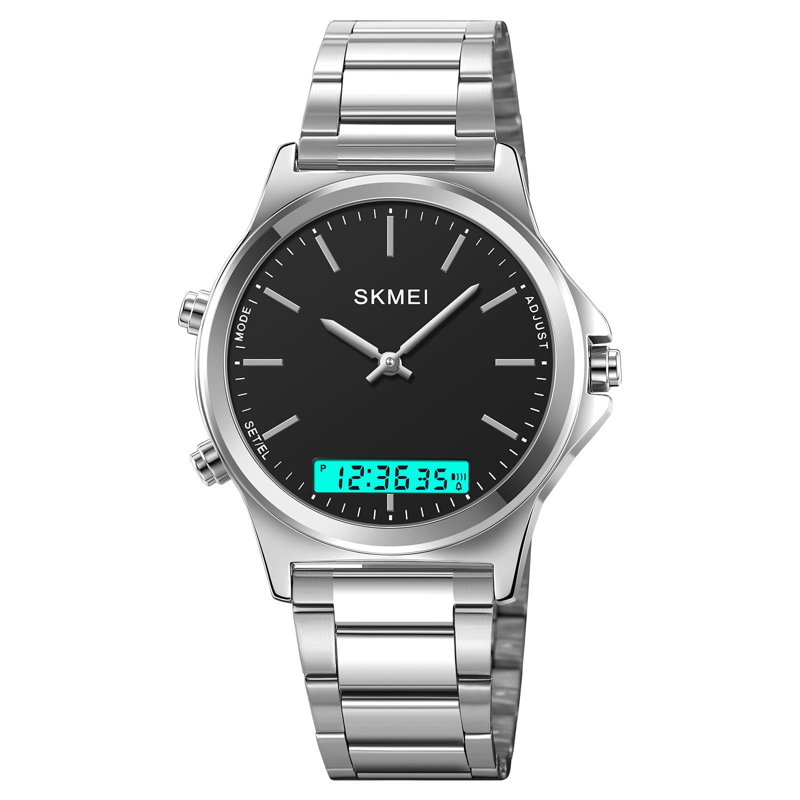 RELOJ SKMEI 2120 PLATEADO DIGITAL ANALOGO - 1