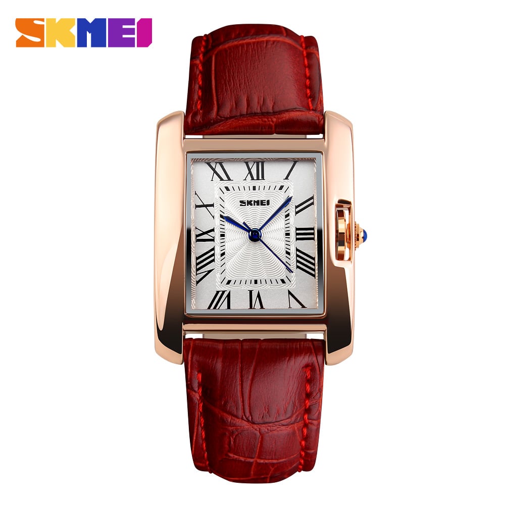 RELOJ SKMEI 1085 ROJO CORREA CUERO PARA MUJER - 1