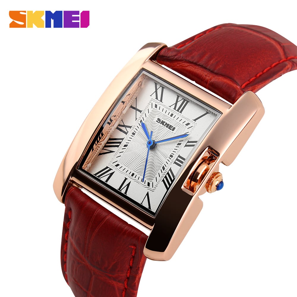 RELOJ SKMEI 1085 ROJO CORREA CUERO PARA MUJER - 2