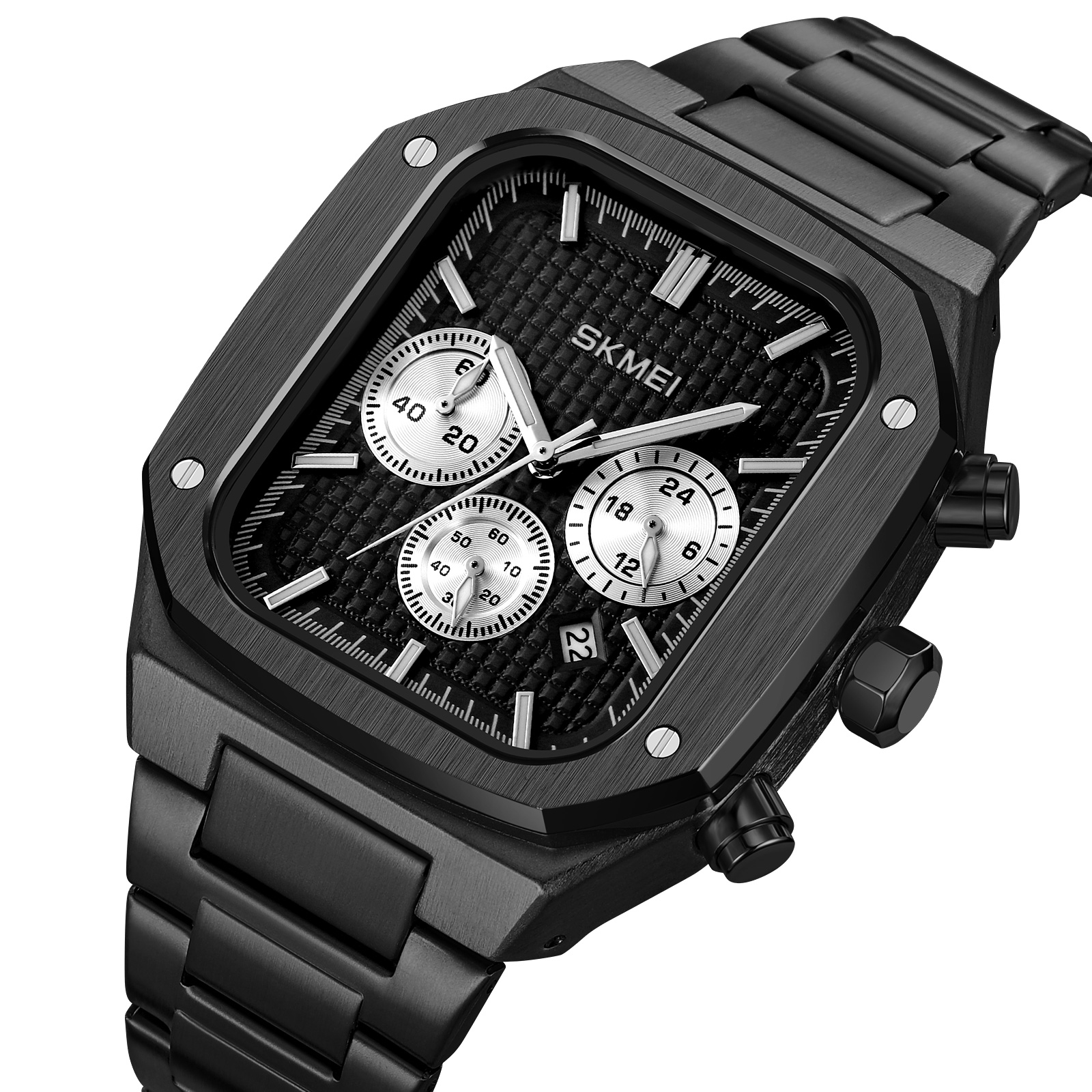 RELOJ SKMEI 2201 CRONÓMETRO ANALÓGO CORREA ACERO - 1