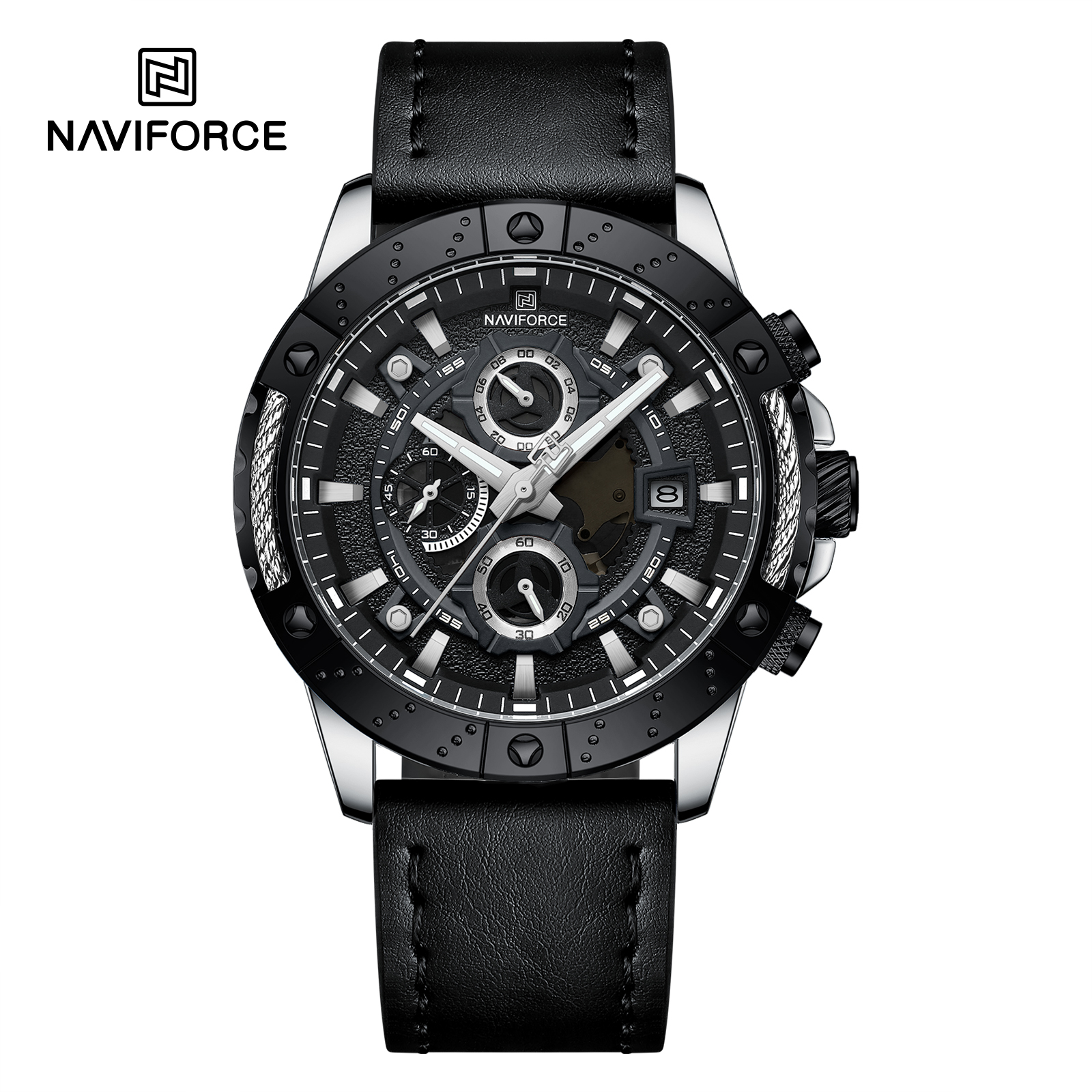RELOJ NAVIFORCE NF8055 NEGRO CORREA CUERO PARA CABALLERO - 1