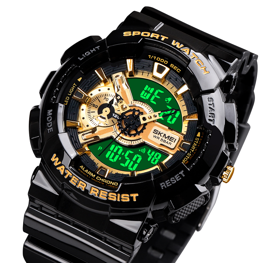RELOJ SKMEI 1688 DORADO CORREA SILICONA - 1