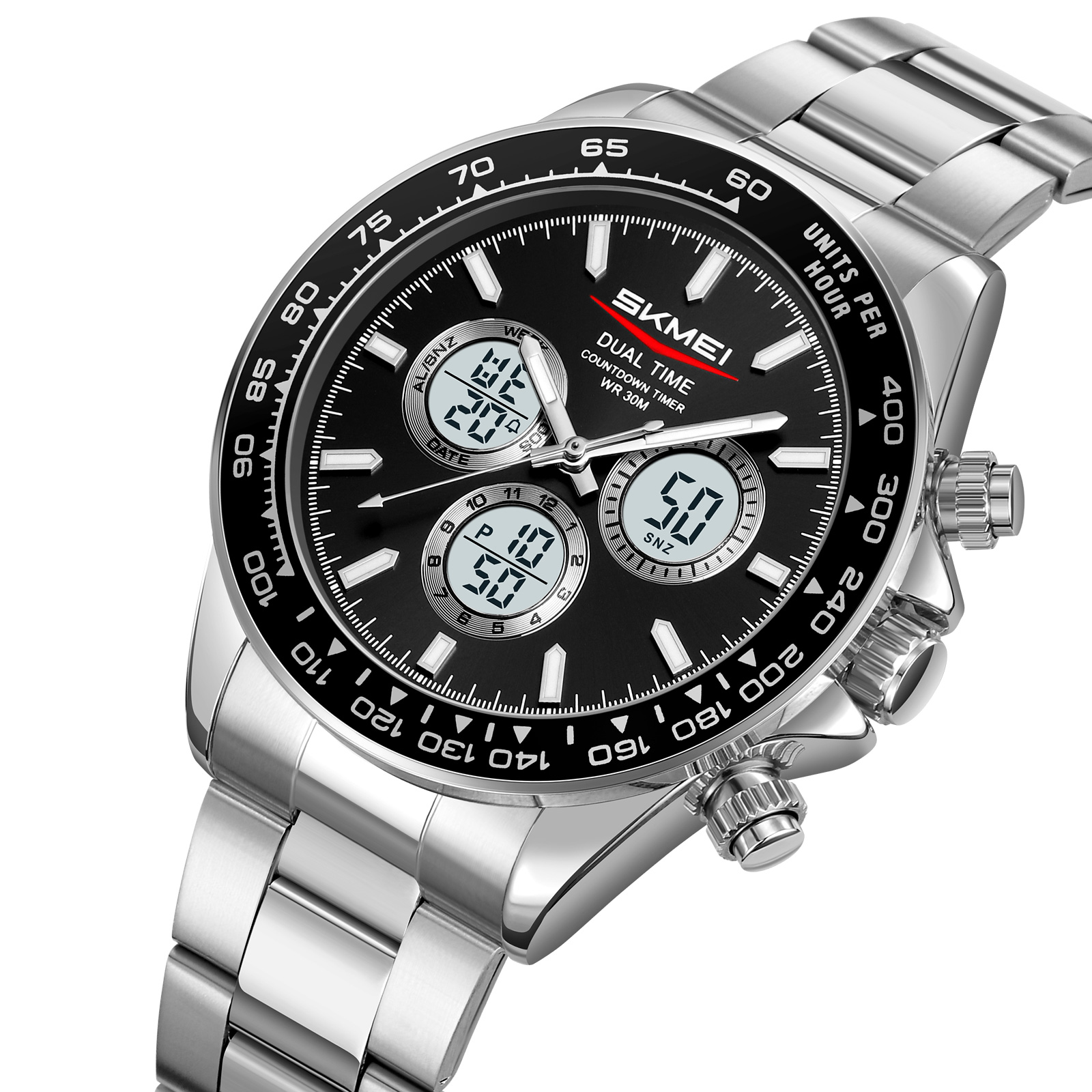 RELOJ SKMEI 2505 CORREA ACERO DIGITAL ANALOGO - 1