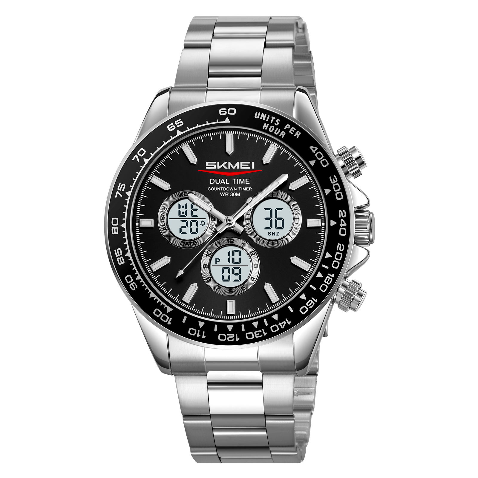 RELOJ SKMEI 2505 CORREA ACERO DIGITAL ANALOGO - 2