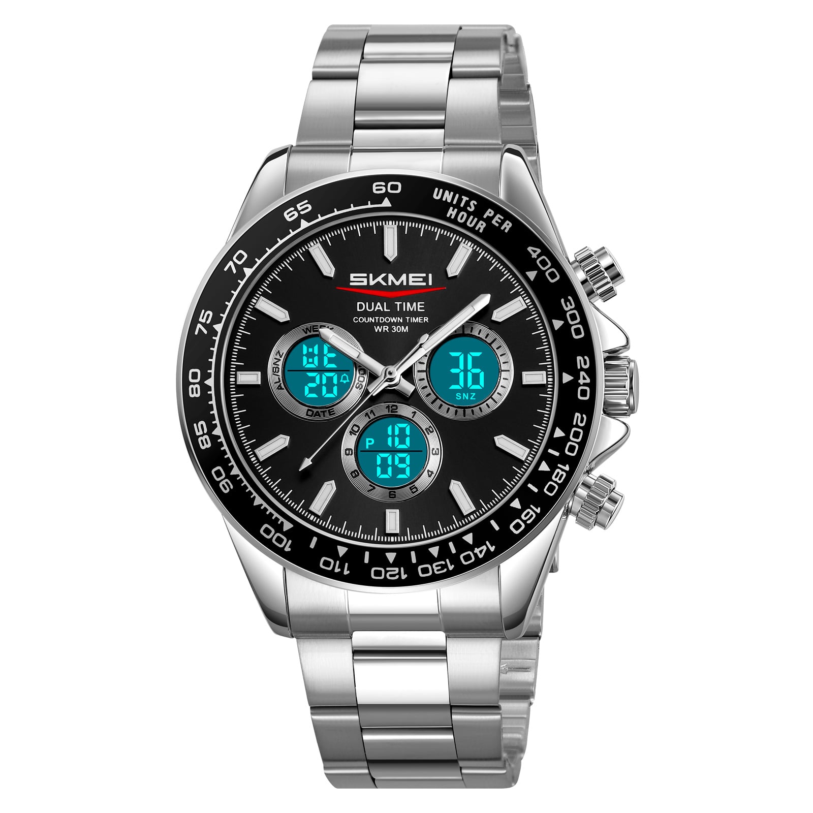 RELOJ SKMEI 2505 CORREA ACERO DIGITAL ANALOGO - 3