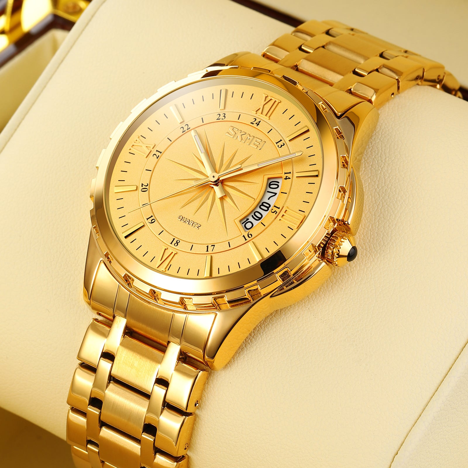 RELOJ SKMEI 9069 DORADO CORREA ACERO - 1