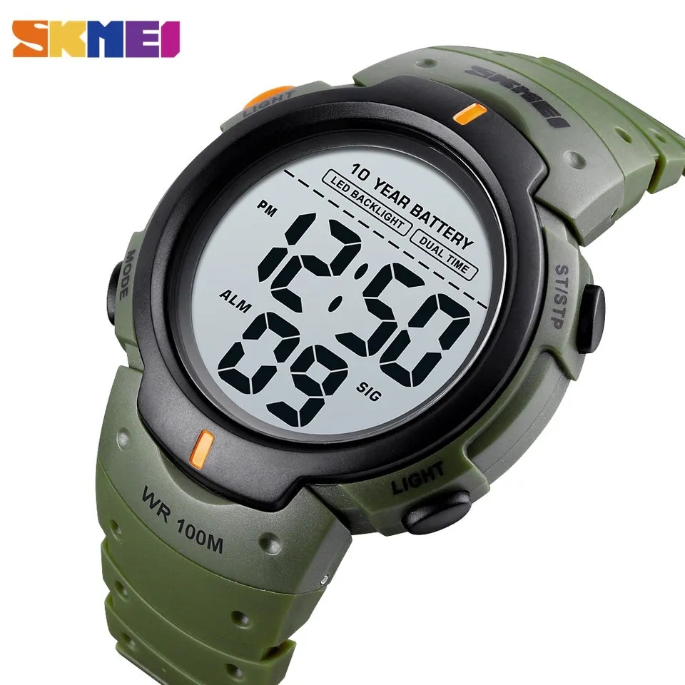 RELOJ SKMEI 1560 10ATM BATERÍA 10 AÑOS ARMY GREEN - 1