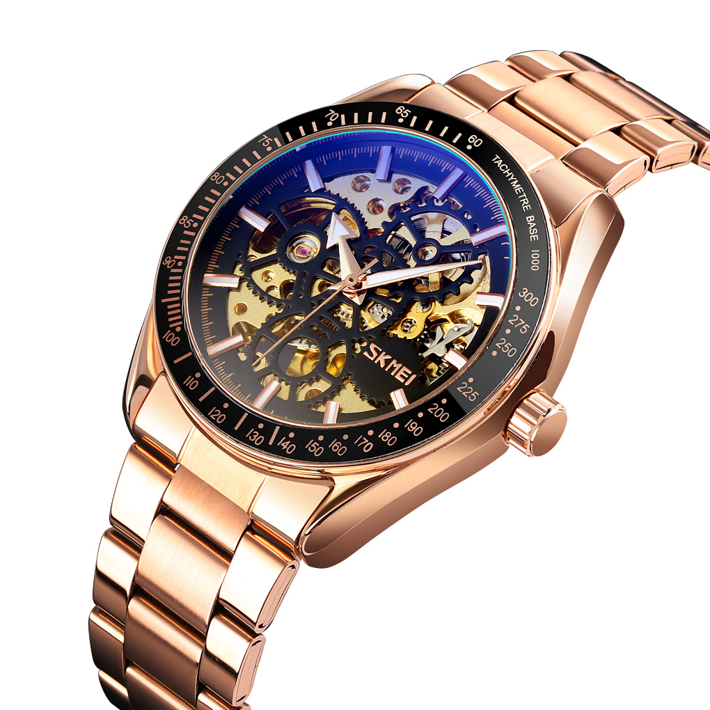 RELOJ SKMEI 9194 MECANICO TOURBILLON AUTOMATICO CORREA ACERO - 1