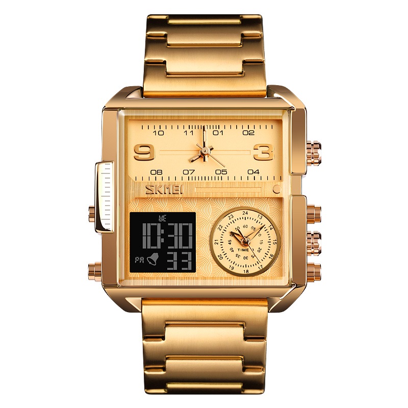 RELOJ SKMEI 1584 DORADO DIGITAL ANALOGO 3 TIEMPOS - 3