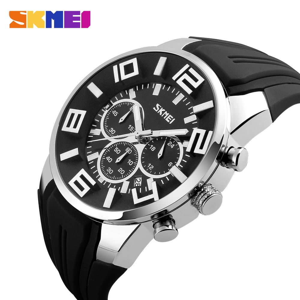 RELOJ SKMEI 9128 NEGRO CRONÓMETRO CORREA SILICONA - 1