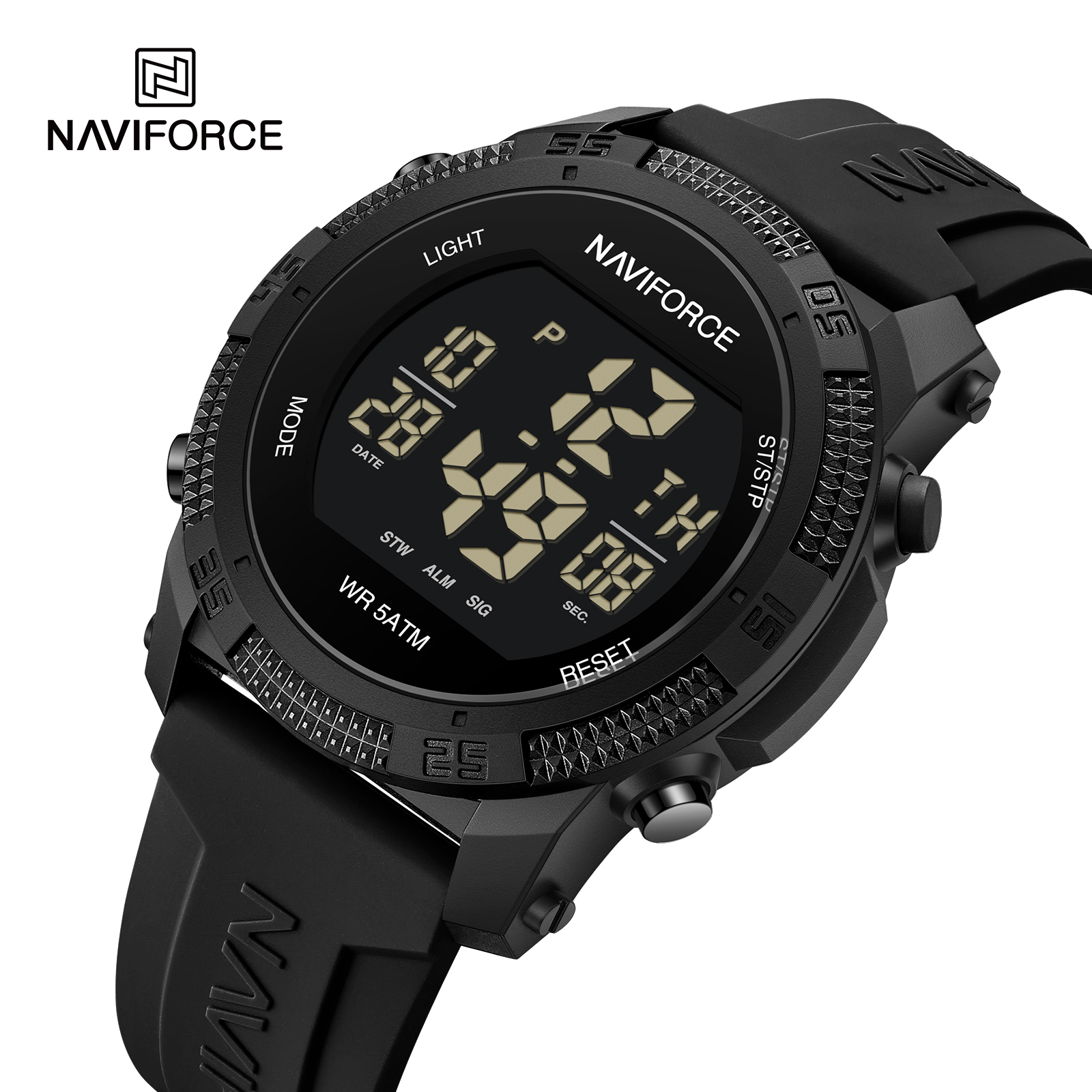 RELOJ NAVIFORCE 7104 DIGITAL CORREA NEGRA DE SILICONA - 1