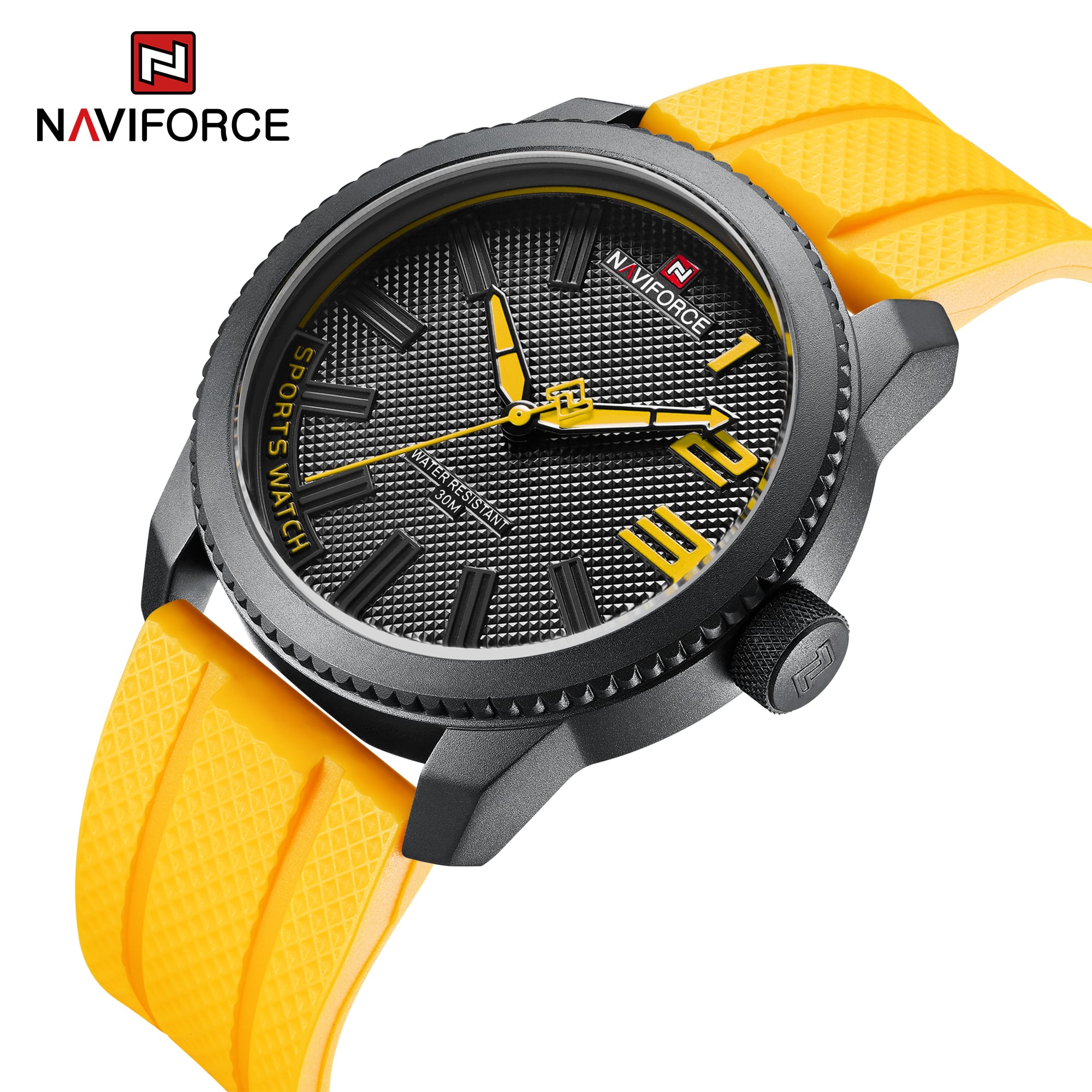 RELOJ NAVIFORCE 9202T CORREA AMARILLA DE SILICONA - 1