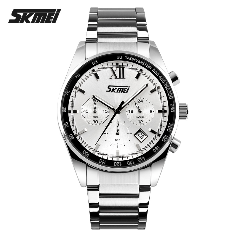 RELOJ SKMEI 9096 PLATEADO CRONOGRAFO - 1