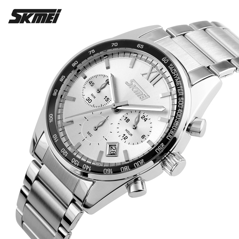 RELOJ SKMEI 9096 PLATEADO CRONOGRAFO - 2