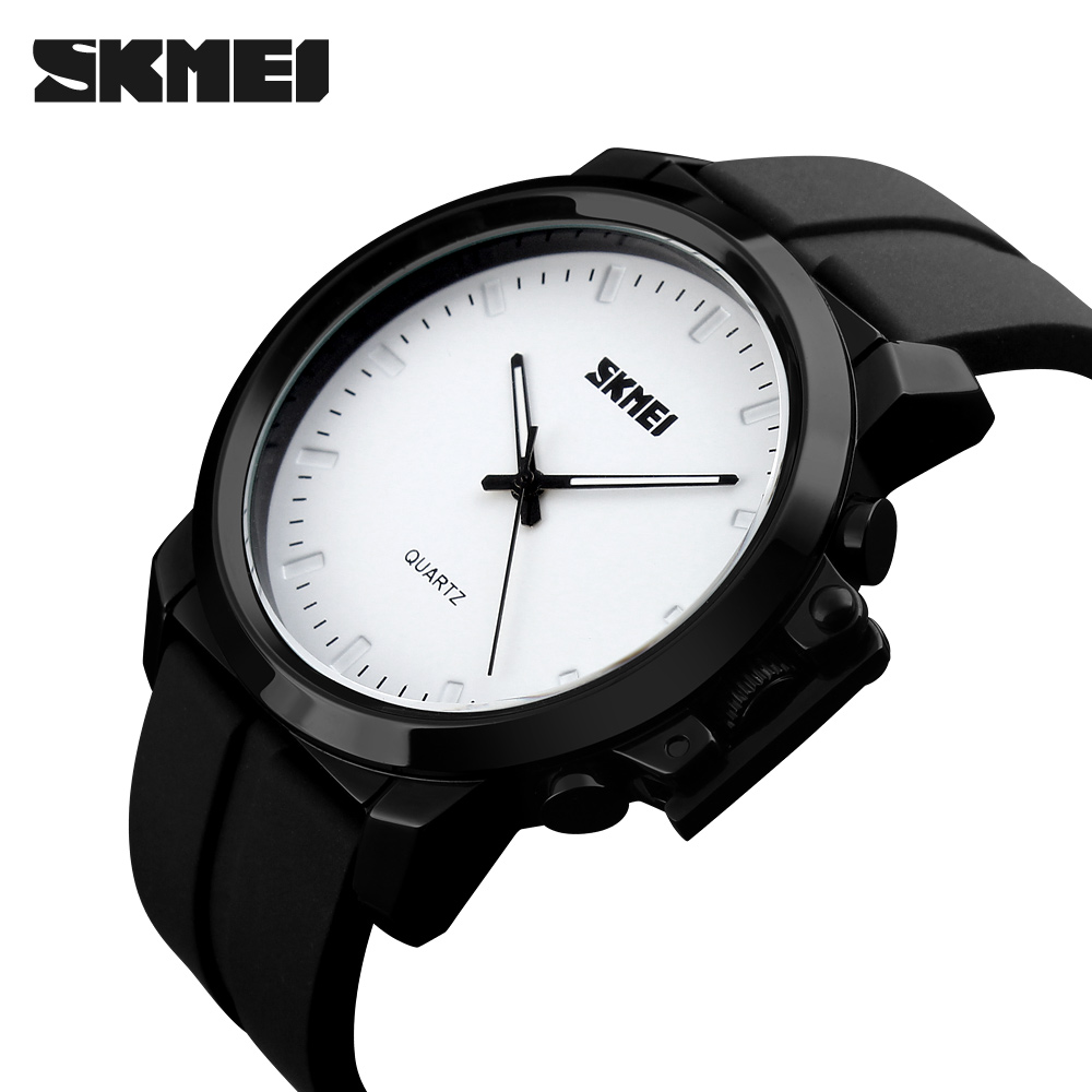 RELOJ SKMEI 1208 NEGRO FONDO BLANCO SILICONA - 2