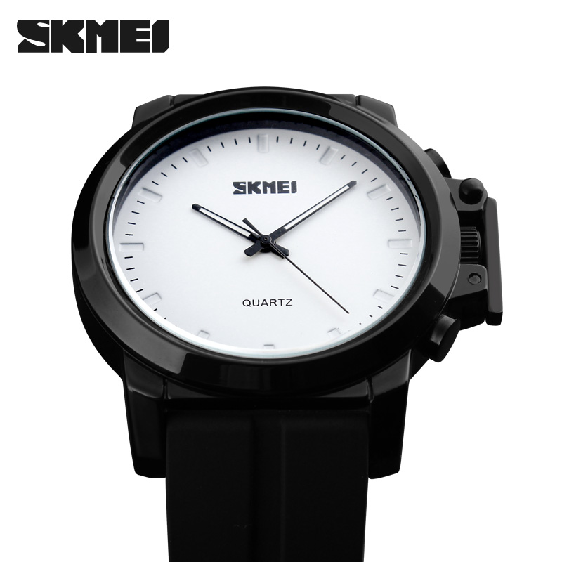 RELOJ SKMEI 1208 NEGRO FONDO BLANCO SILICONA - 3