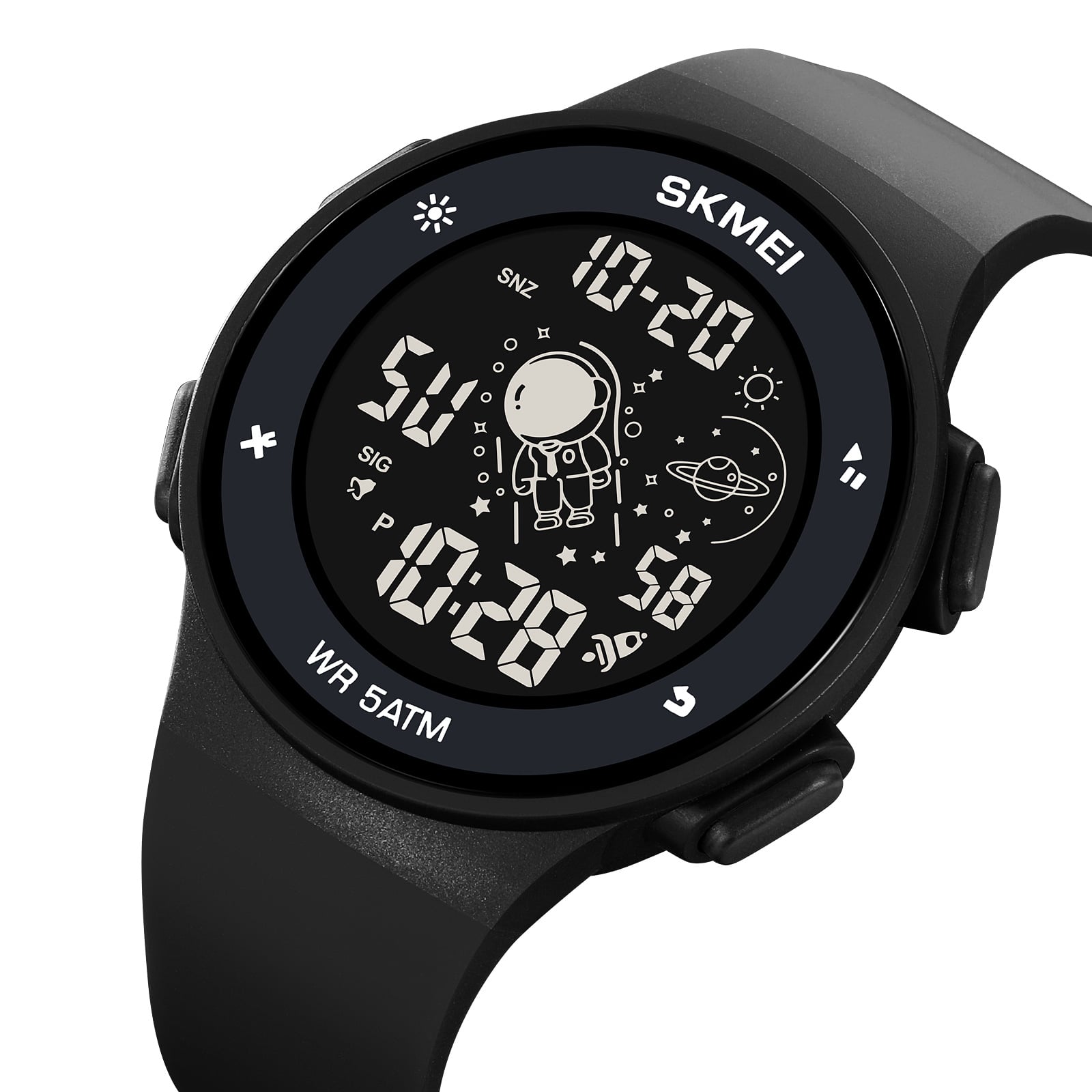 RELOJ SKMEI 2068 NEGRO ASTRONAUT CORREA SILICONA - 1