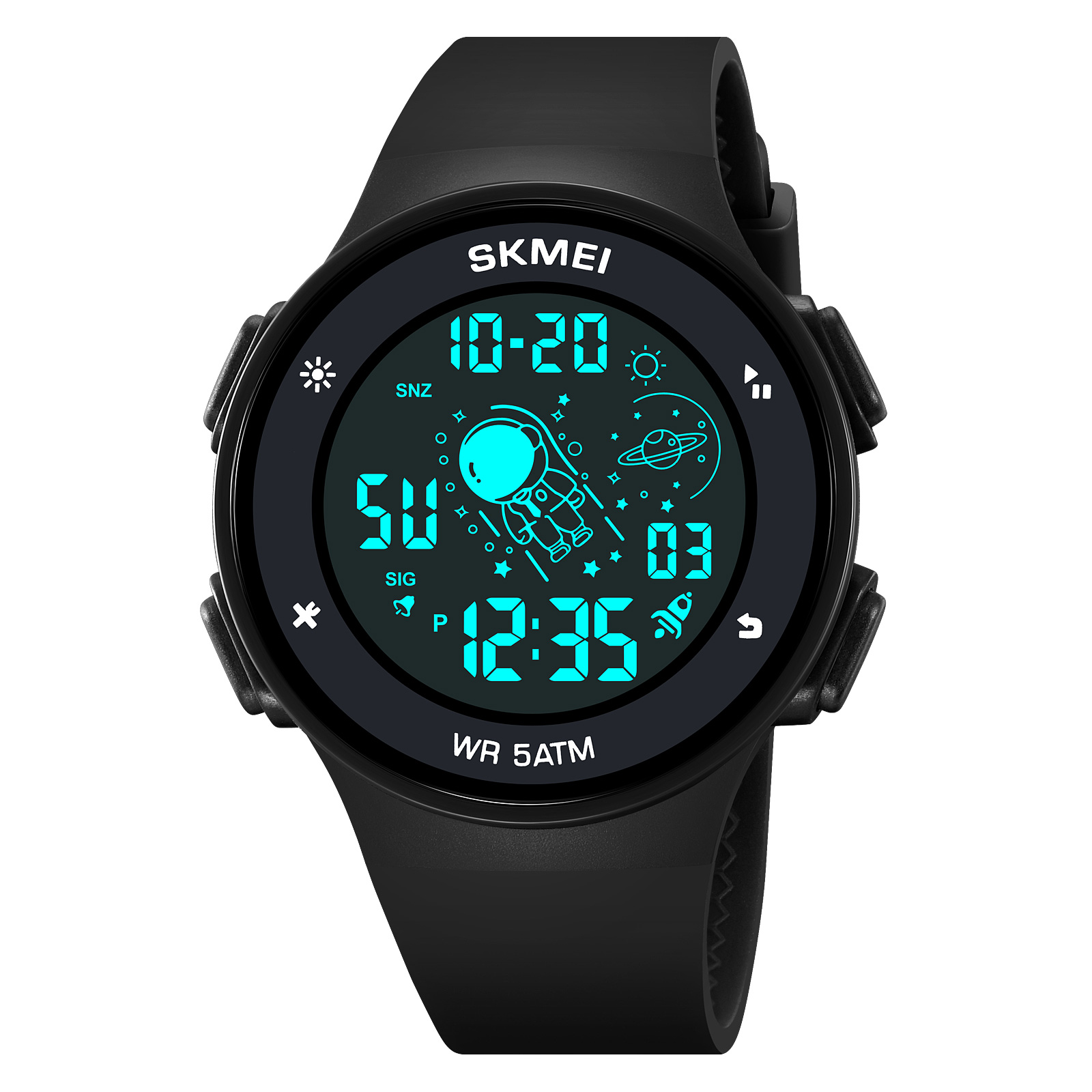 RELOJ SKMEI 2068 NEGRO ASTRONAUT CORREA SILICONA - 3