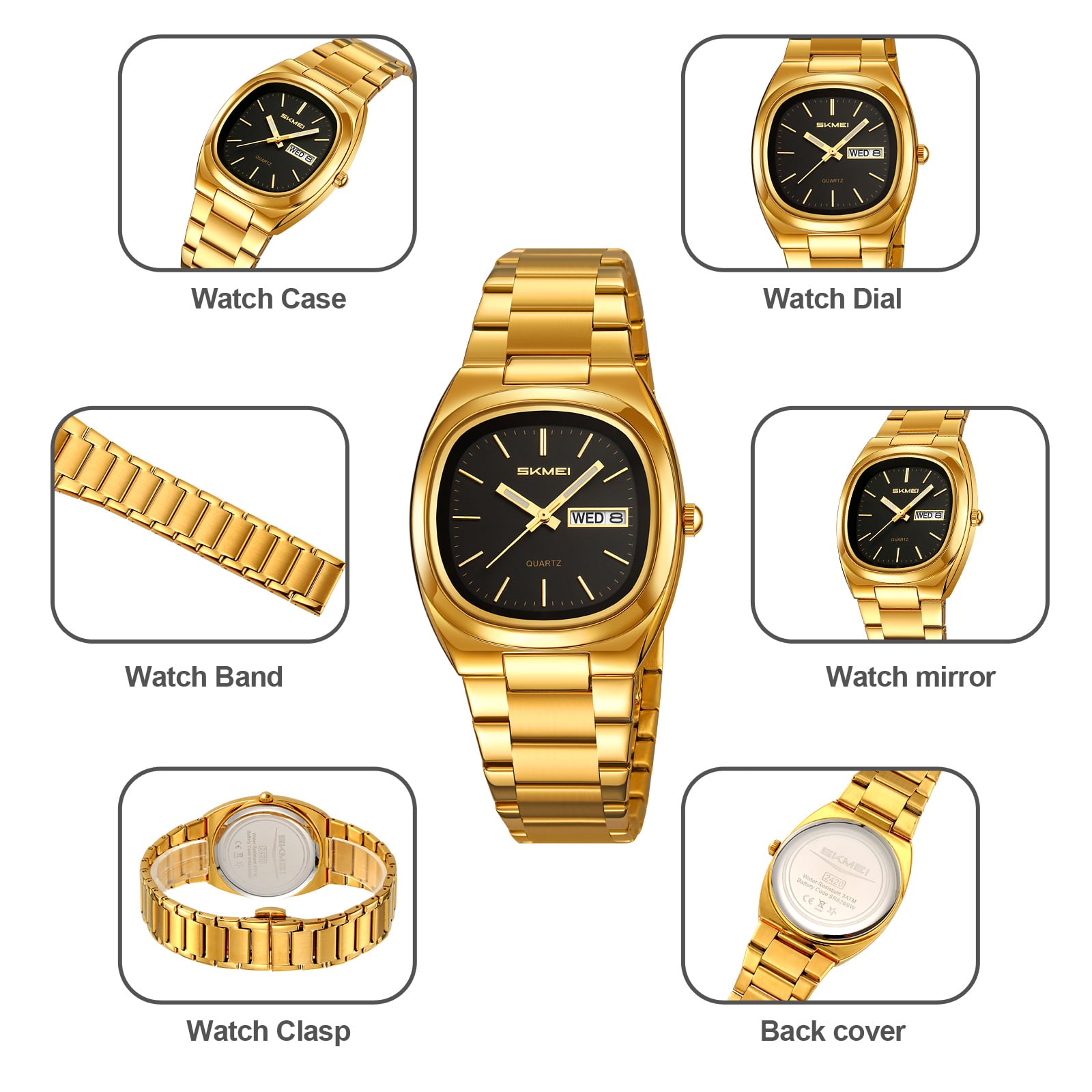 RELOJ SKMEI 2420 PLATEADO ANALÓGO ACERO - 3