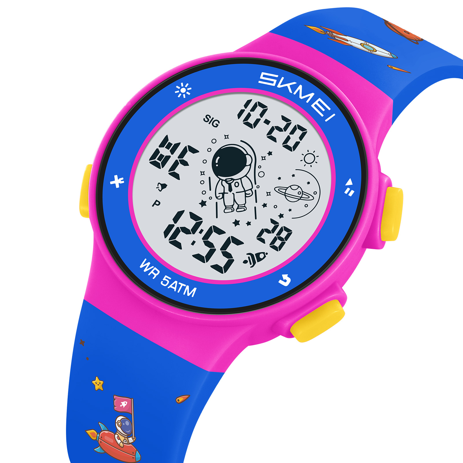 RELOJ SKMEI 2267 AZUL NAVE ESPACIAL CON LUCES - 1