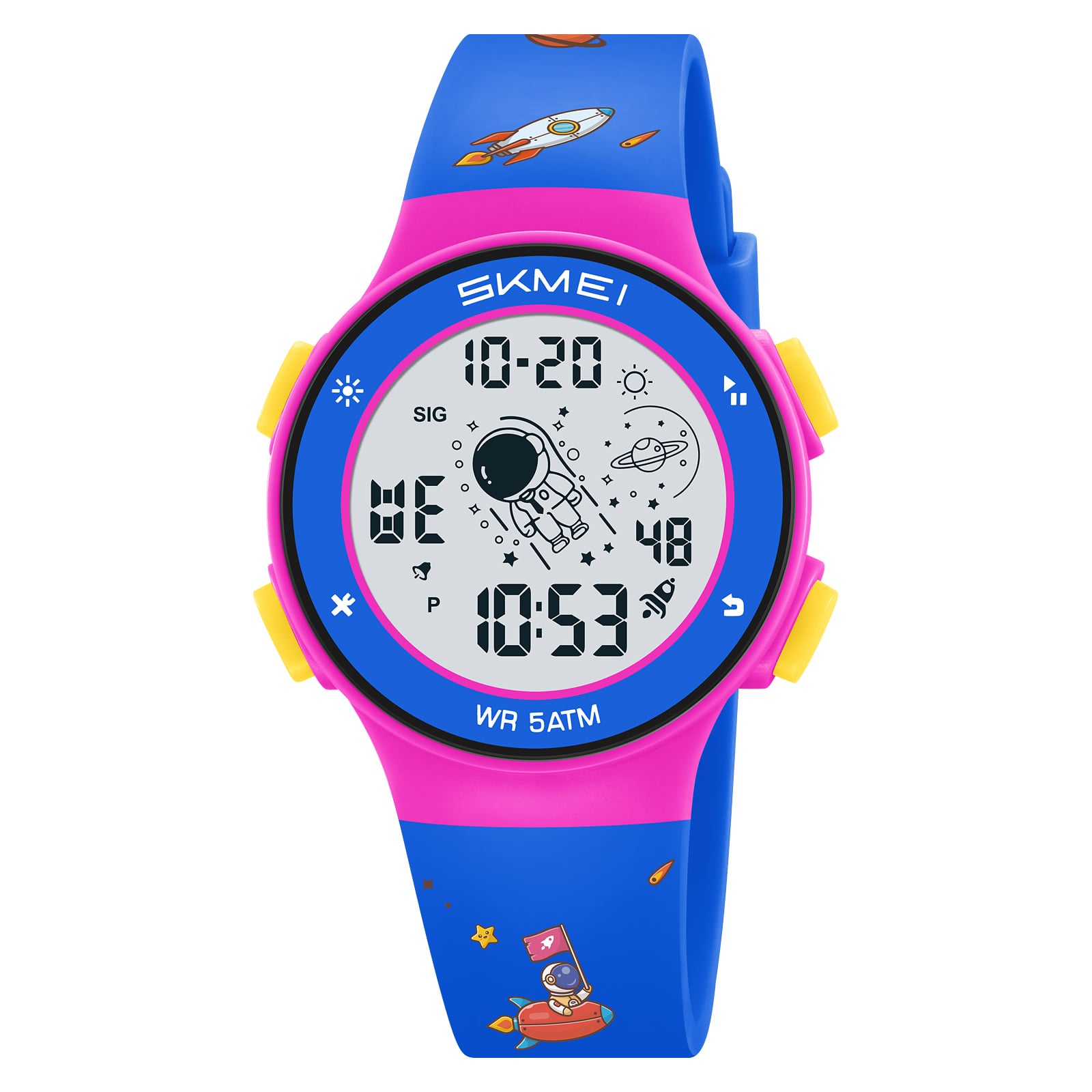 RELOJ SKMEI 2267 AZUL NAVE ESPACIAL CON LUCES - 2