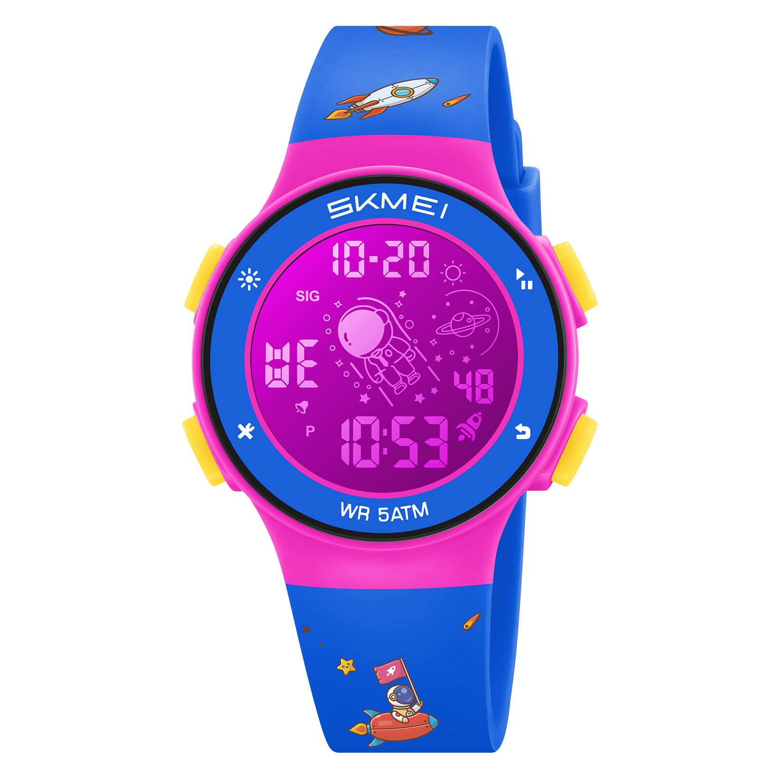 RELOJ SKMEI 2267 AZUL NAVE ESPACIAL CON LUCES - 3