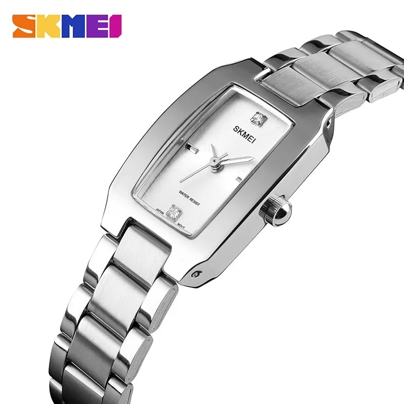 RELOJ SKMEI 1400 PLATEADO CORREA ACERO PARA MUJER - 1