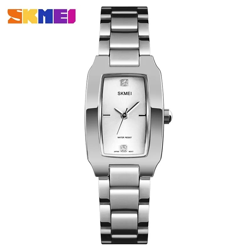 RELOJ SKMEI 1400 PLATEADO CORREA ACERO PARA MUJER - 2
