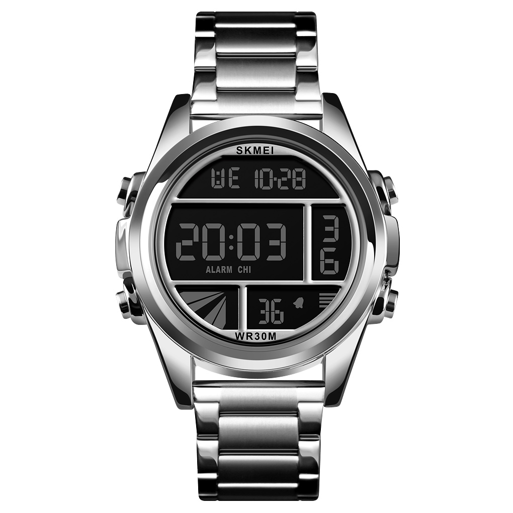 RELOJ SKMEI 1448 PLATEADO DIGITAL ACERO - 2