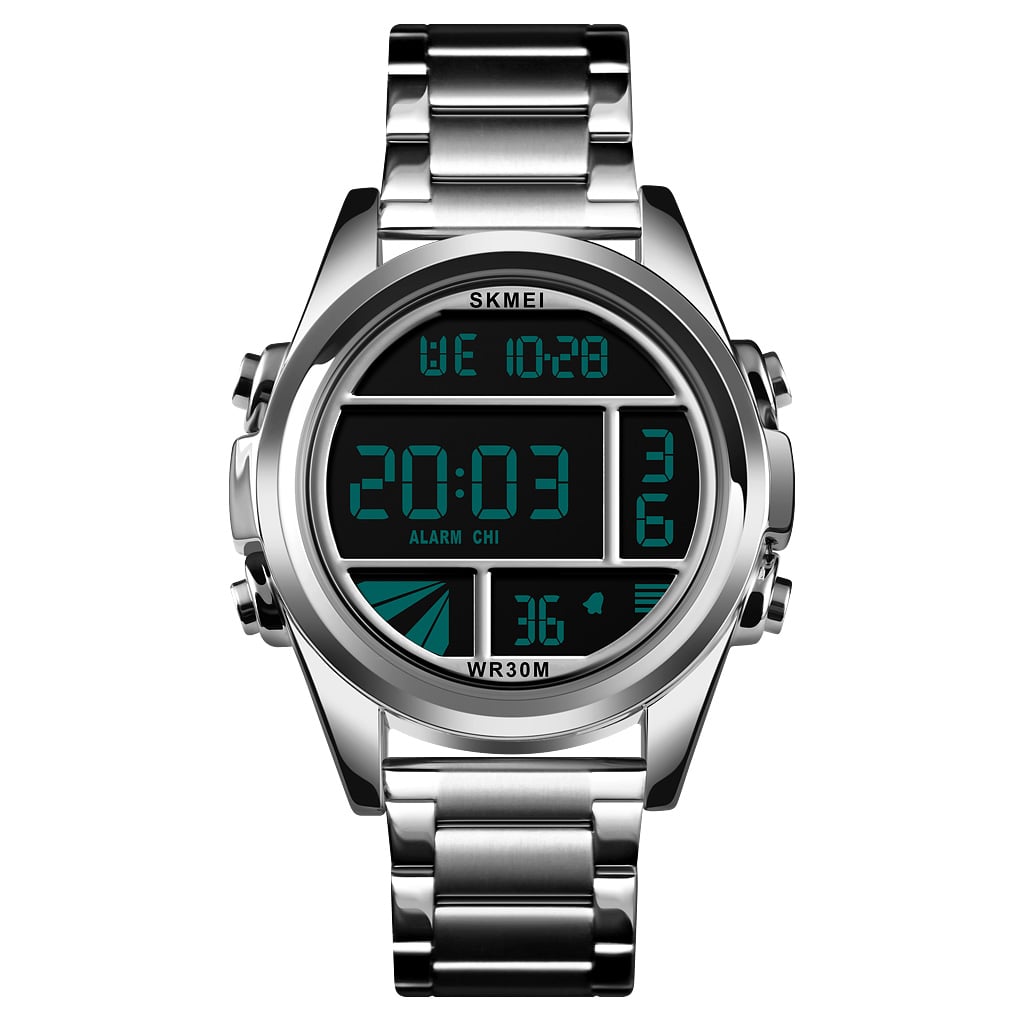 RELOJ SKMEI 1448 PLATEADO DIGITAL ACERO - 3