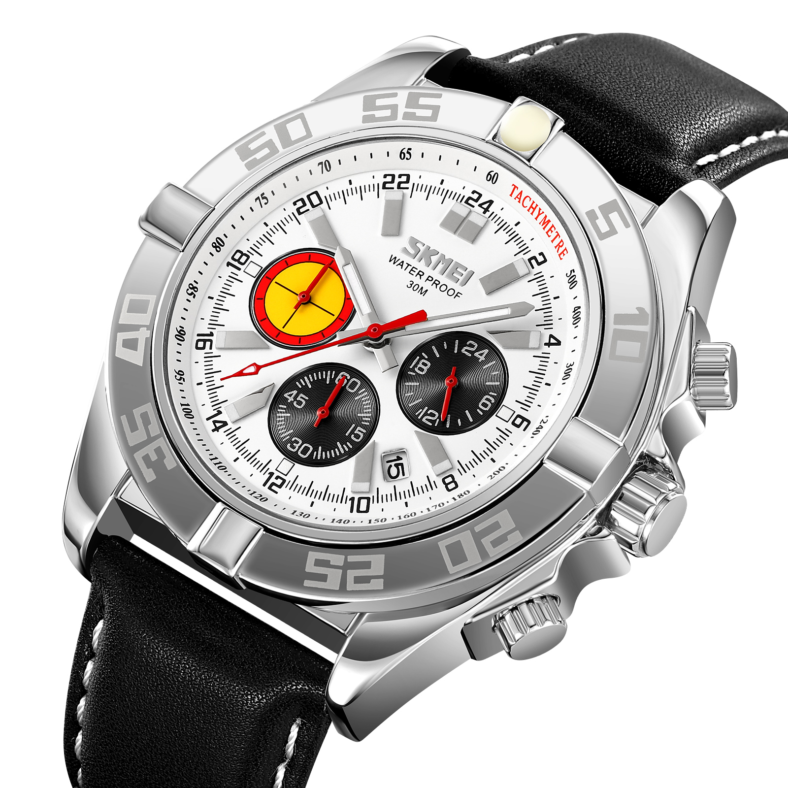 RELOJ SKMEI 9322 CORREA DE CUERO CRONÓMETRO CABALLERO - 1