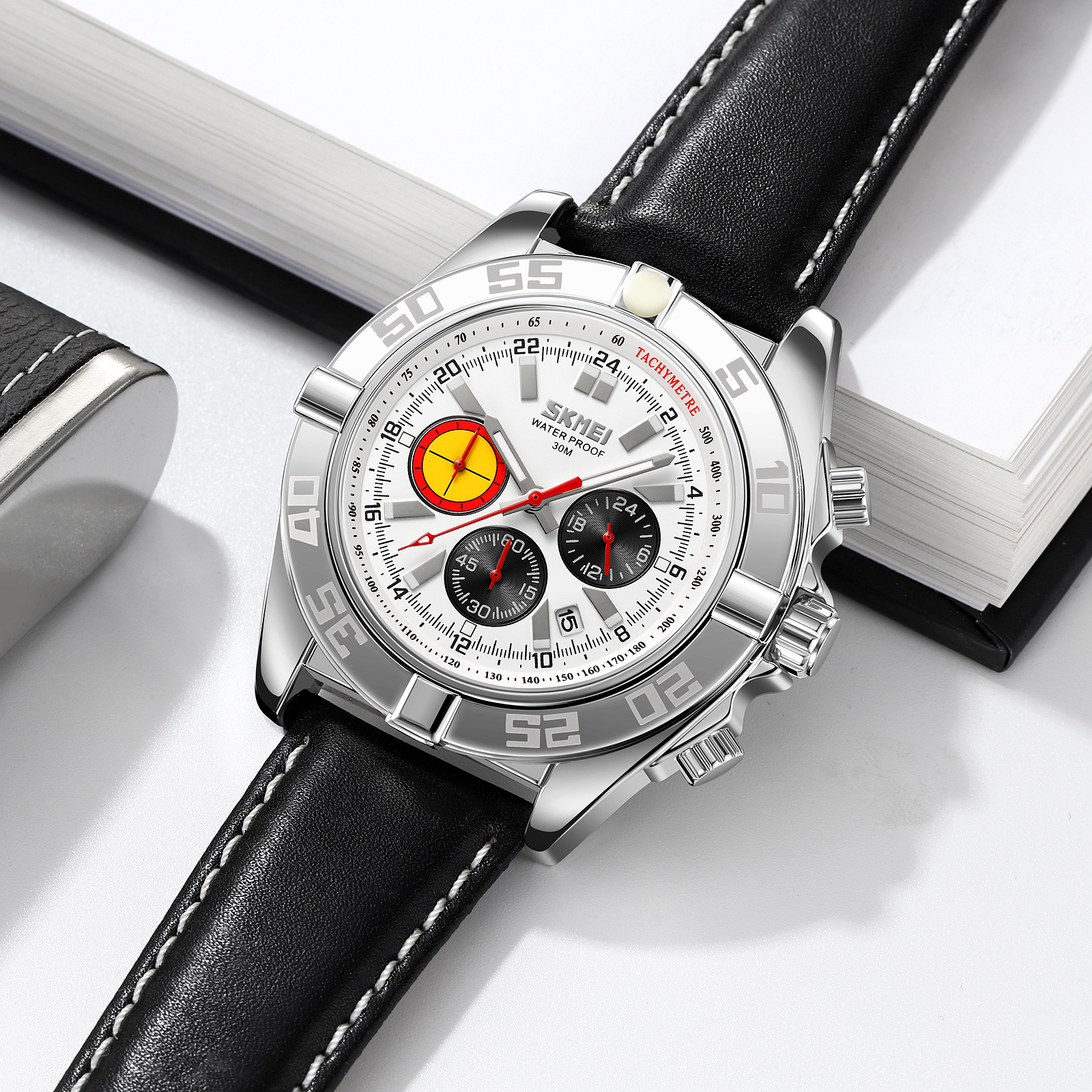 RELOJ SKMEI 9322 CORREA DE CUERO CRONÓMETRO CABALLERO - 3