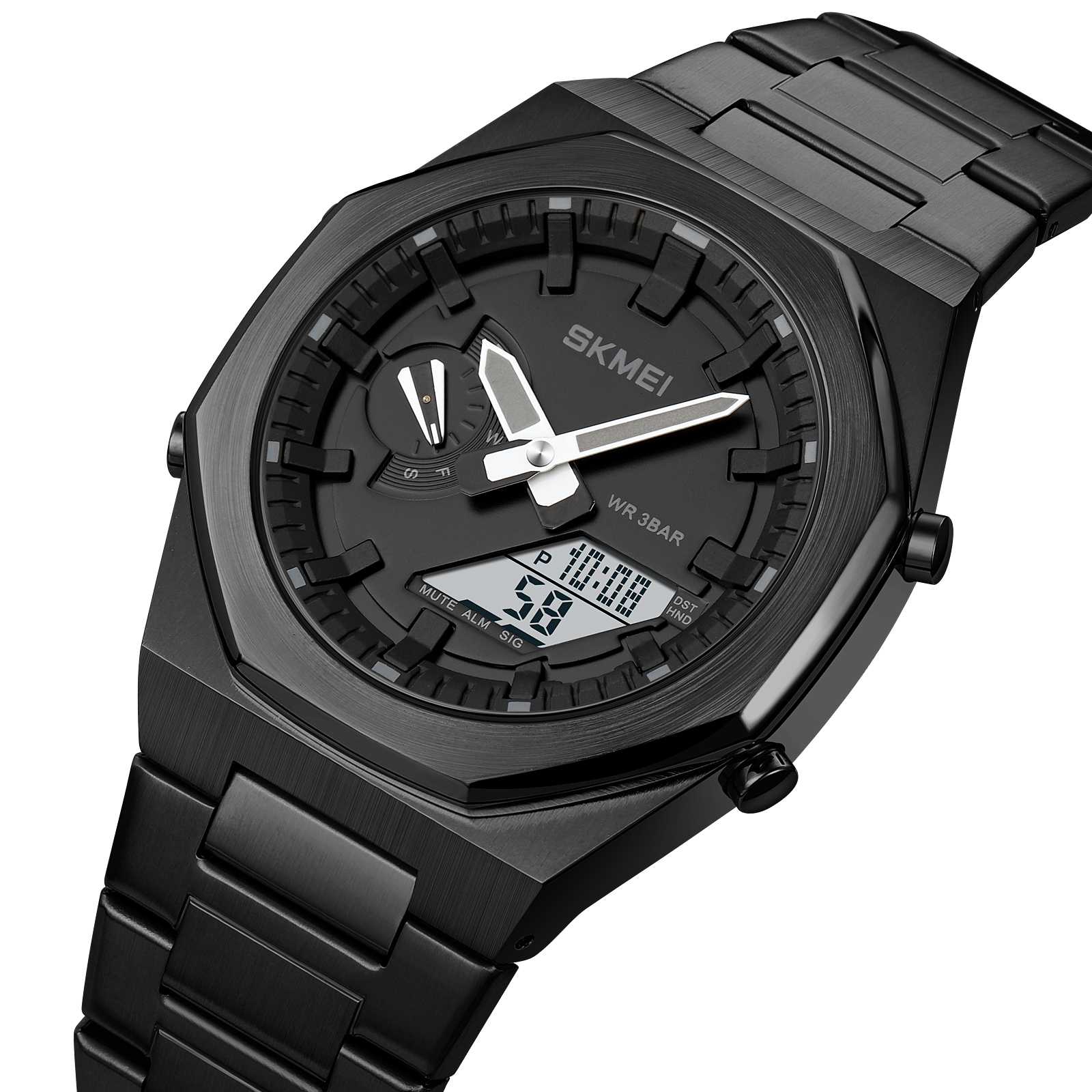 RELOJ SKMEI 1816 NEGRO HORA MUNDIAL DUAL - 1