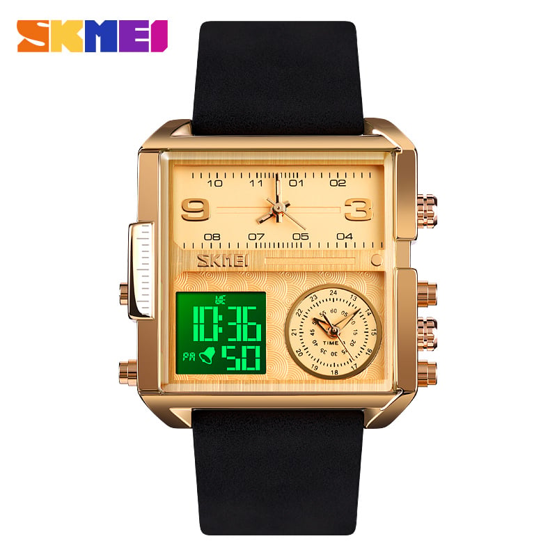 RELOJ SKMEI 1584 DORADO DIGITAL ANALOGO 3HORAS - 1