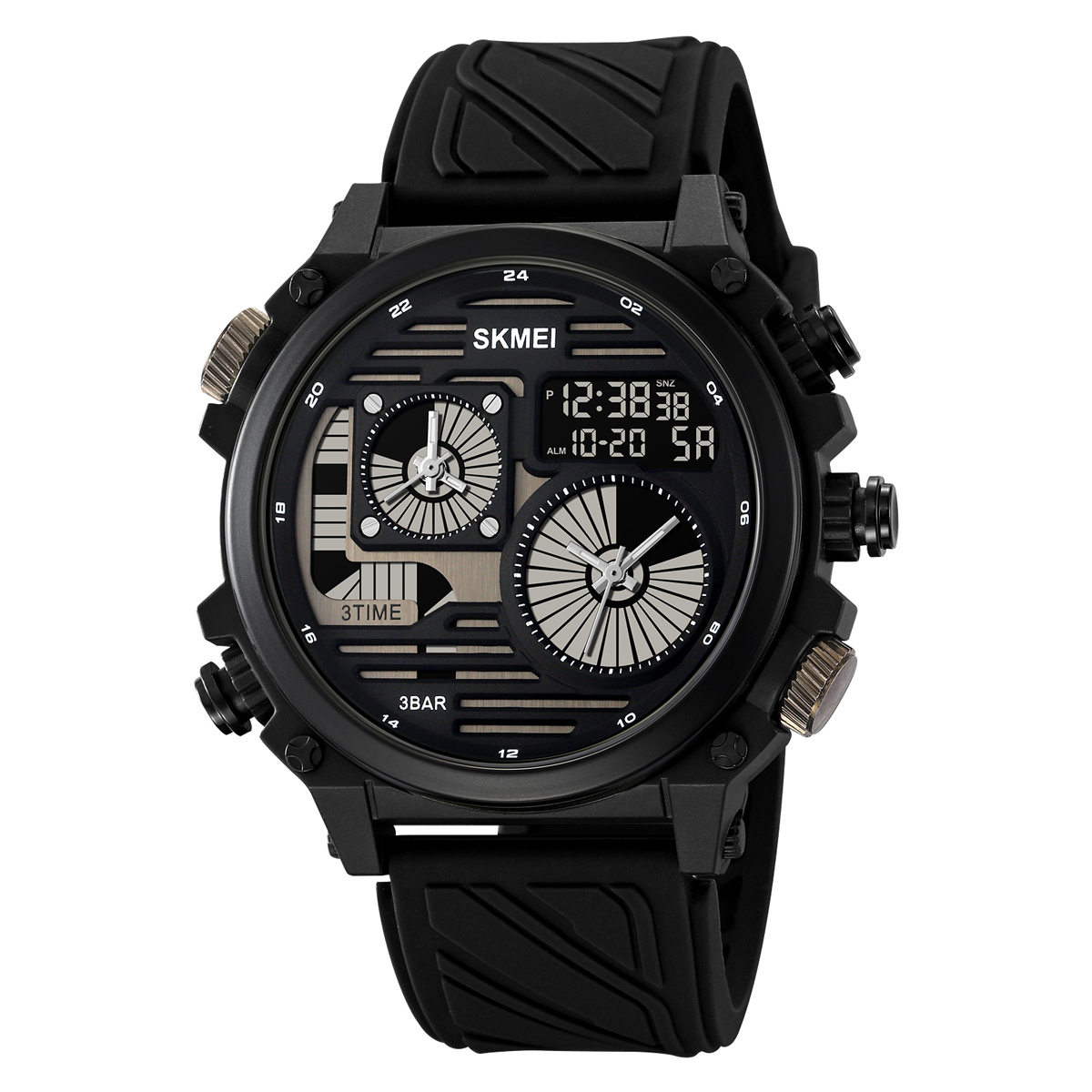 RELOJ SKMEI 2202 NEGRO ANALOGO Y DIGITAL CORREA SILICONA - 2